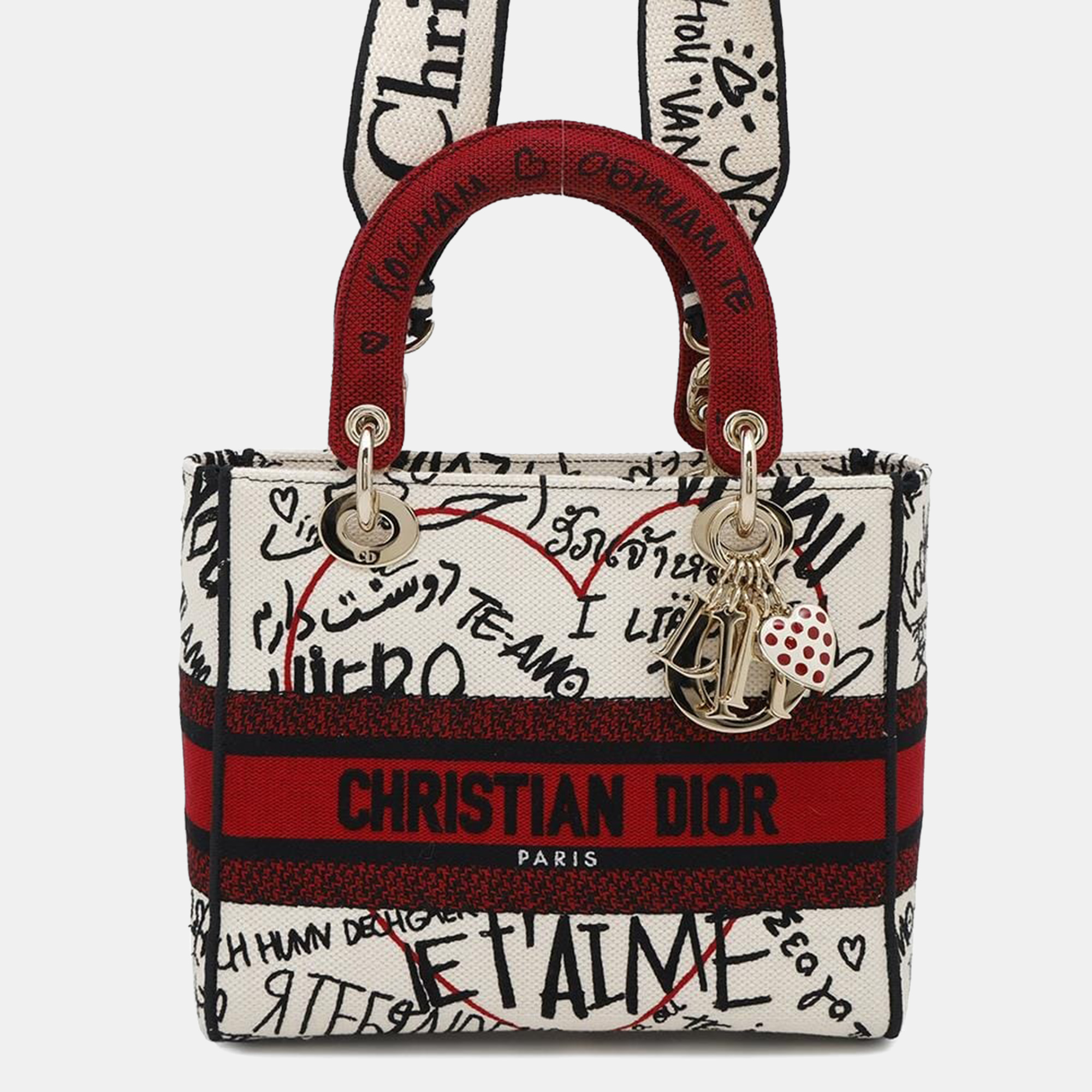 

Dior Lady Dior Amour White/Red/Black Canvas Size Medium