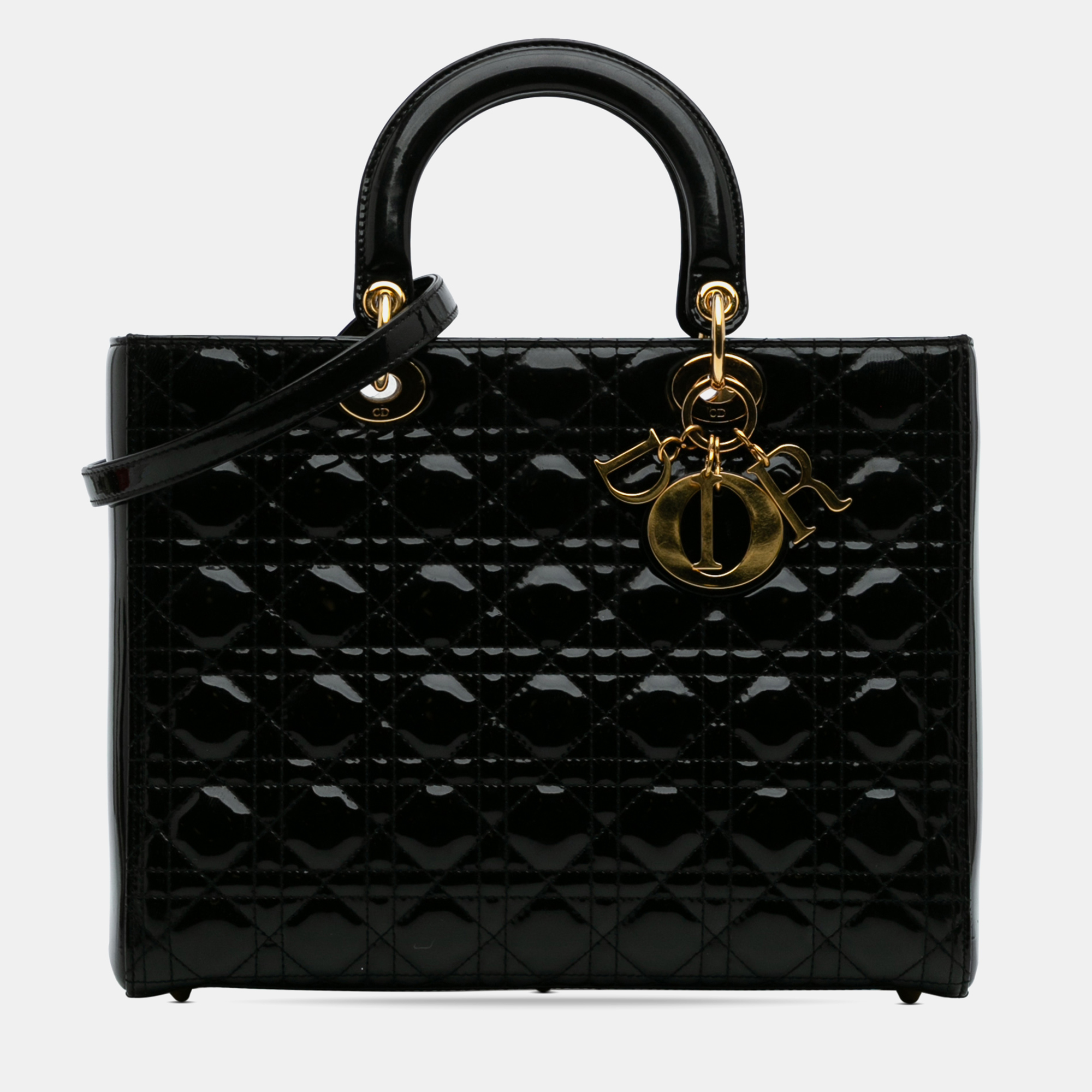 

Dior Black Large Patent Cannage Lady Dior