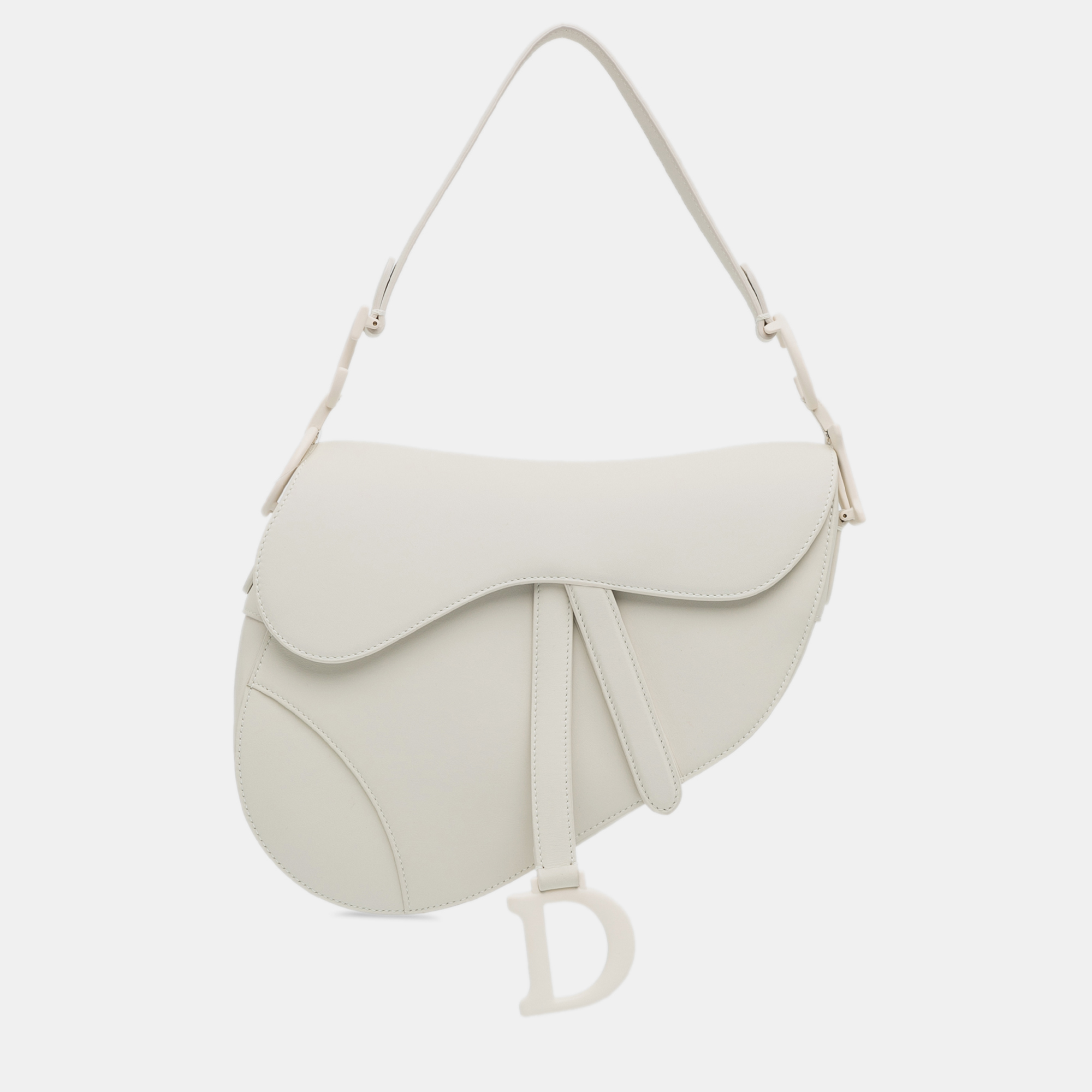 

Dior White Ultra Matte Calfskin Saddle Bag