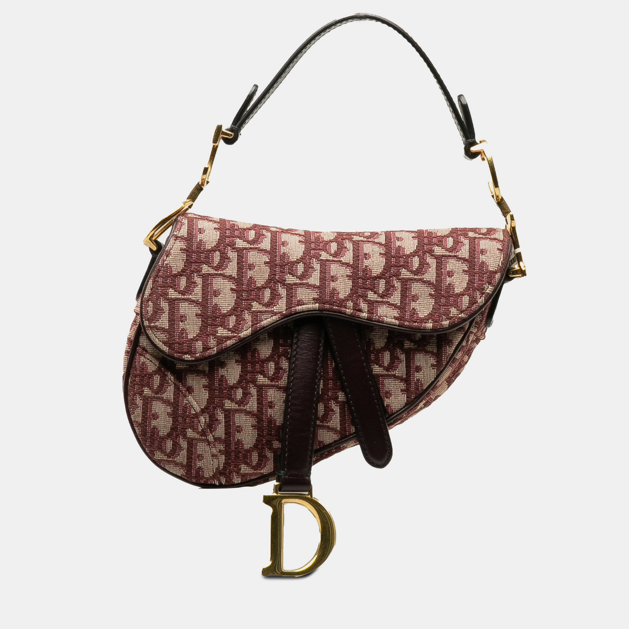 

Dior Red Mini Oblique Canvas Saddle Bag