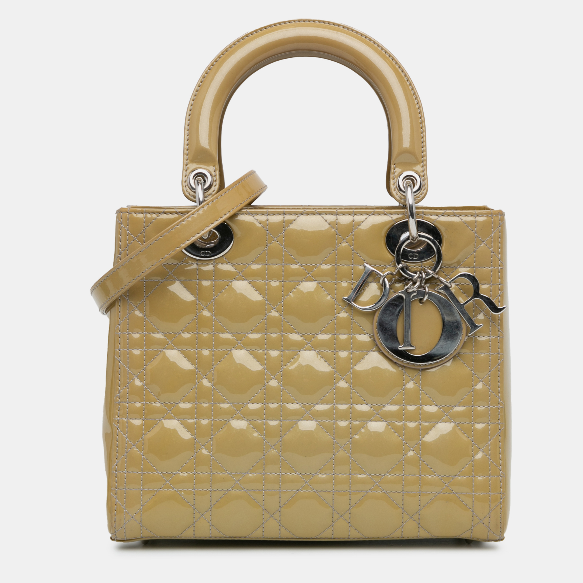 

Dior Brown Medium Patent Cannage Lady Dior