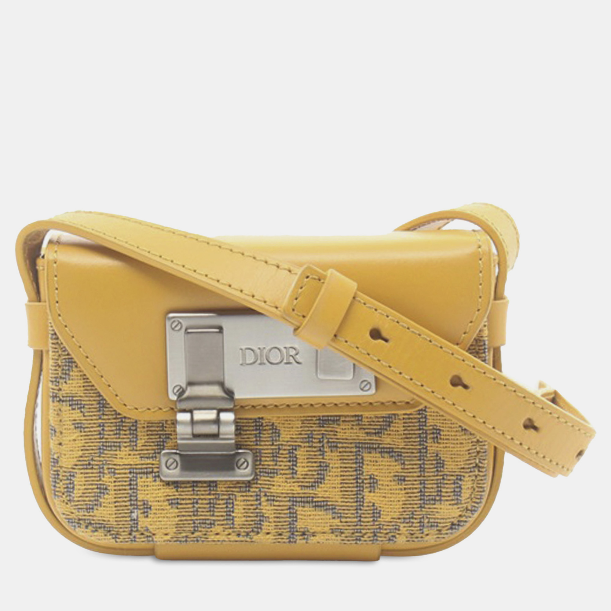 

Dior Yellow Nano Oblique Lock Pouch Crossbody