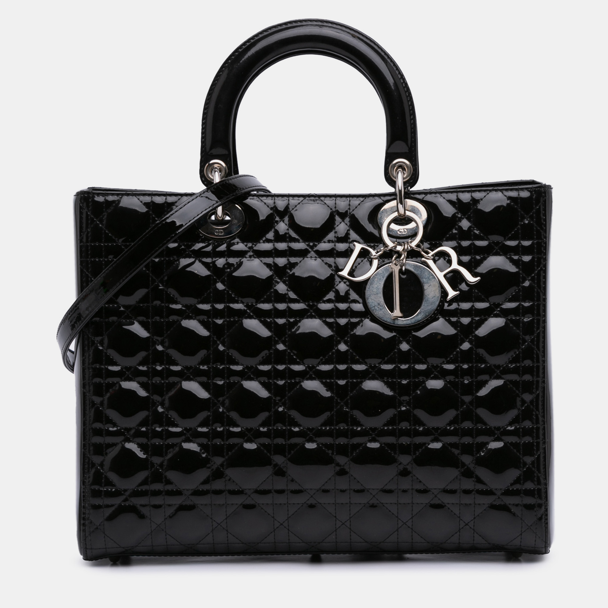 

Dior Black Large Patent Cannage Lady Dior
