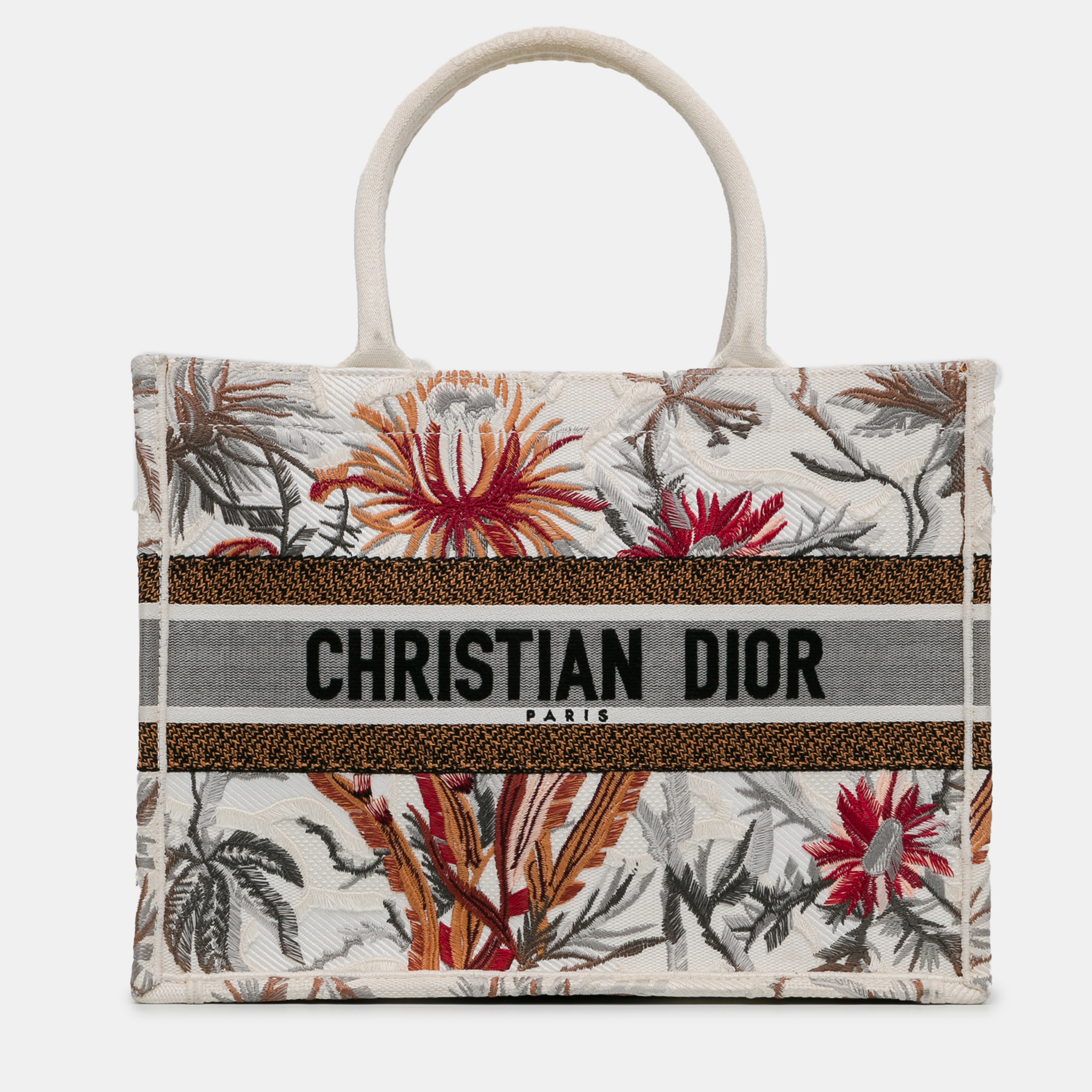 

Dior White Medium Toile de Jouy Tropicalia Book Tote