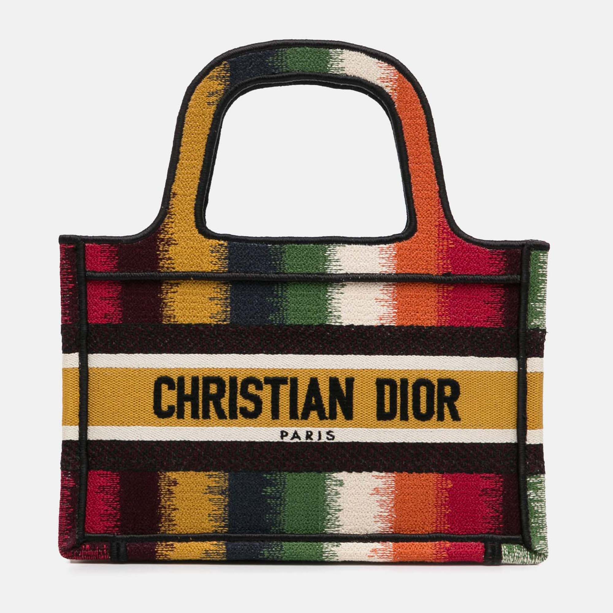 

Dior Multicolor Mini D Stripes Book Tote