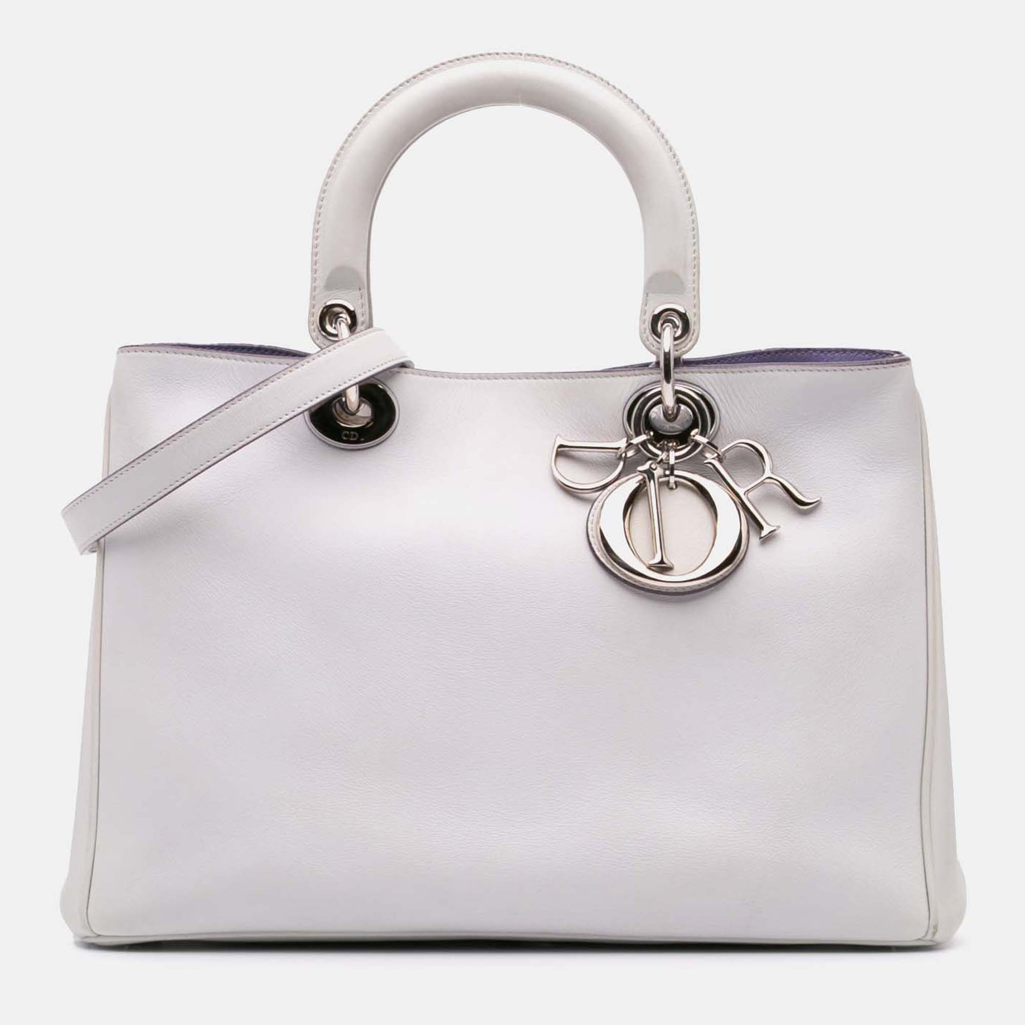 

Dior Purple Medium Leather Diorissimo Satchel