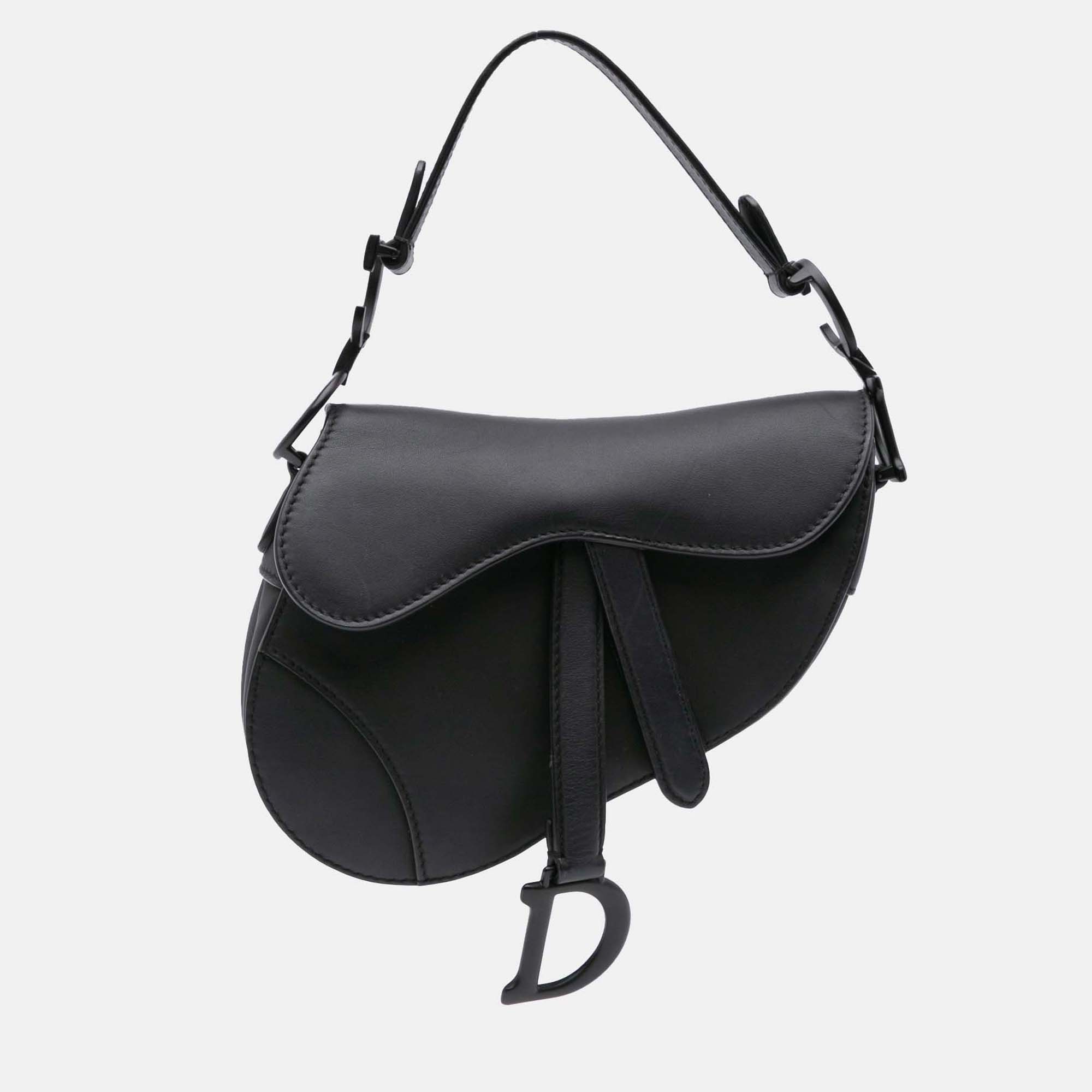 

Dior Black Mini Ultra Matte Calfskin Saddle