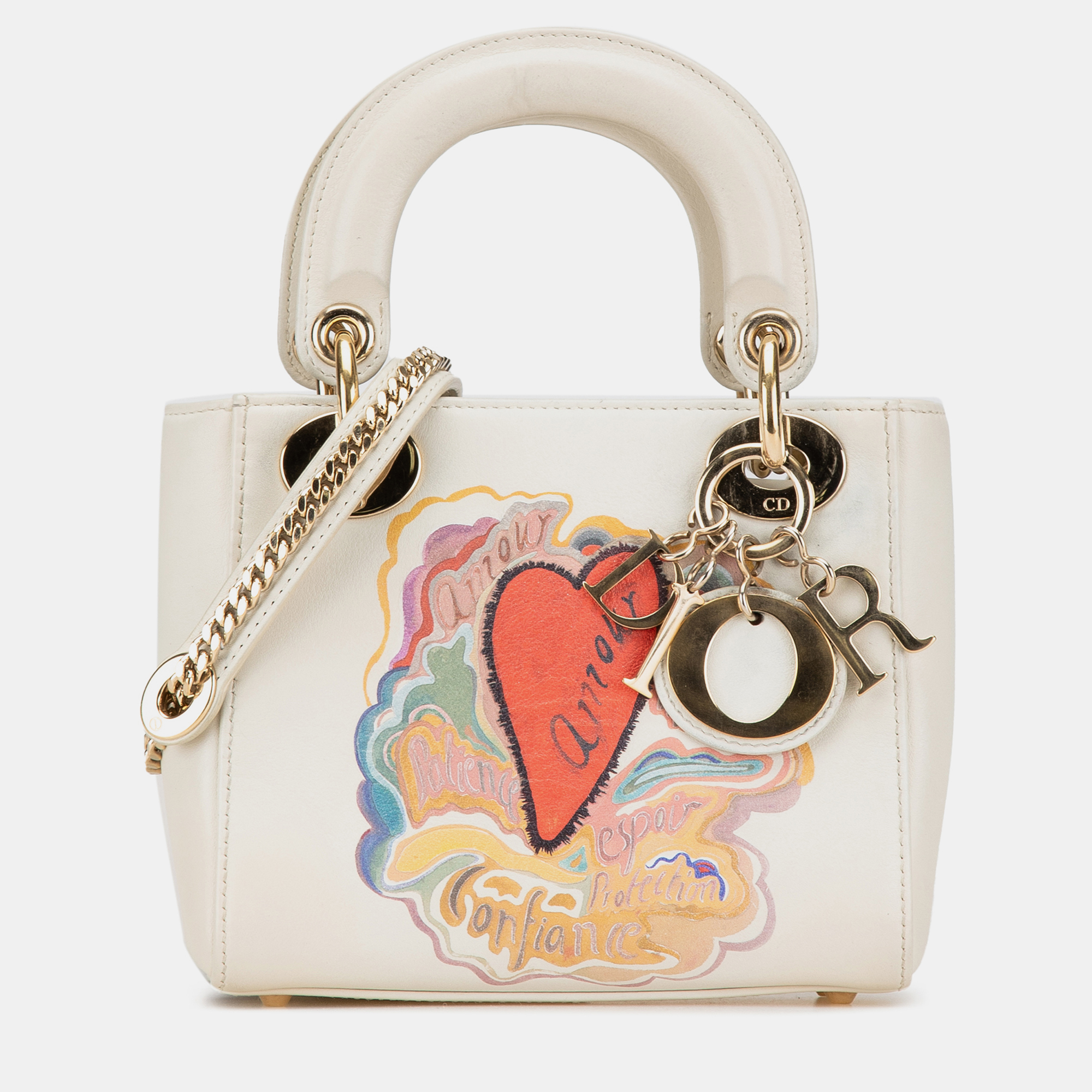 

Dior White Niki De Saint Phalle Mini Calfskin Dioramour Lady Dior