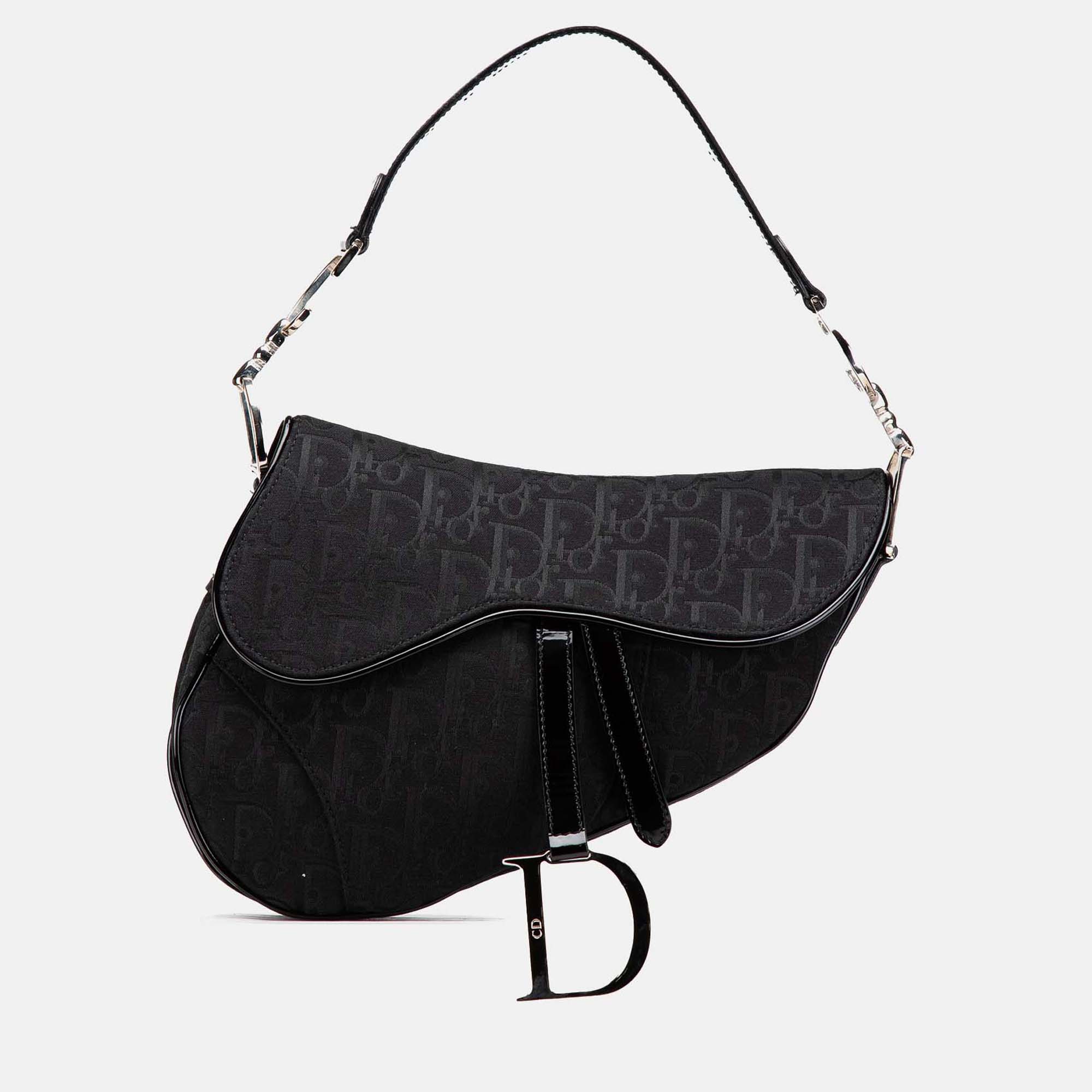 

Dior Black Oblique Canvas Saddle Bag