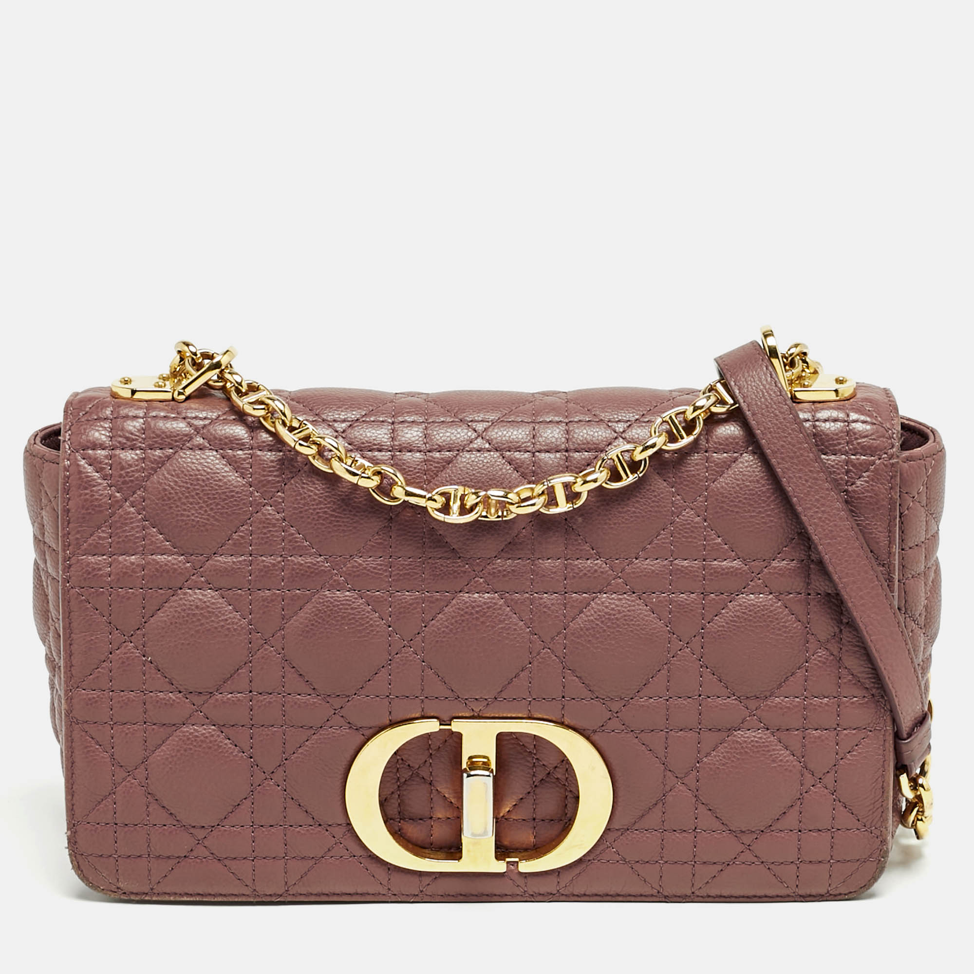 

Dior Old Rose Cannage Leather  Caro Shoulder Bag, Pink