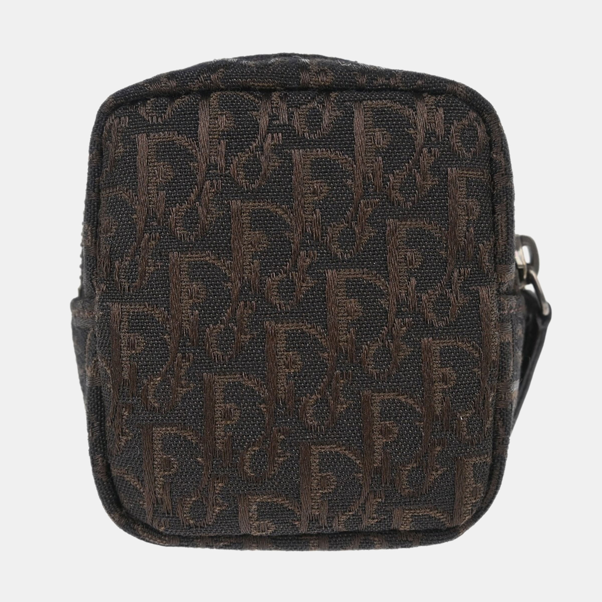

Christian Dior Brown Canvas Trotter Mini Pouch Bag Purse
