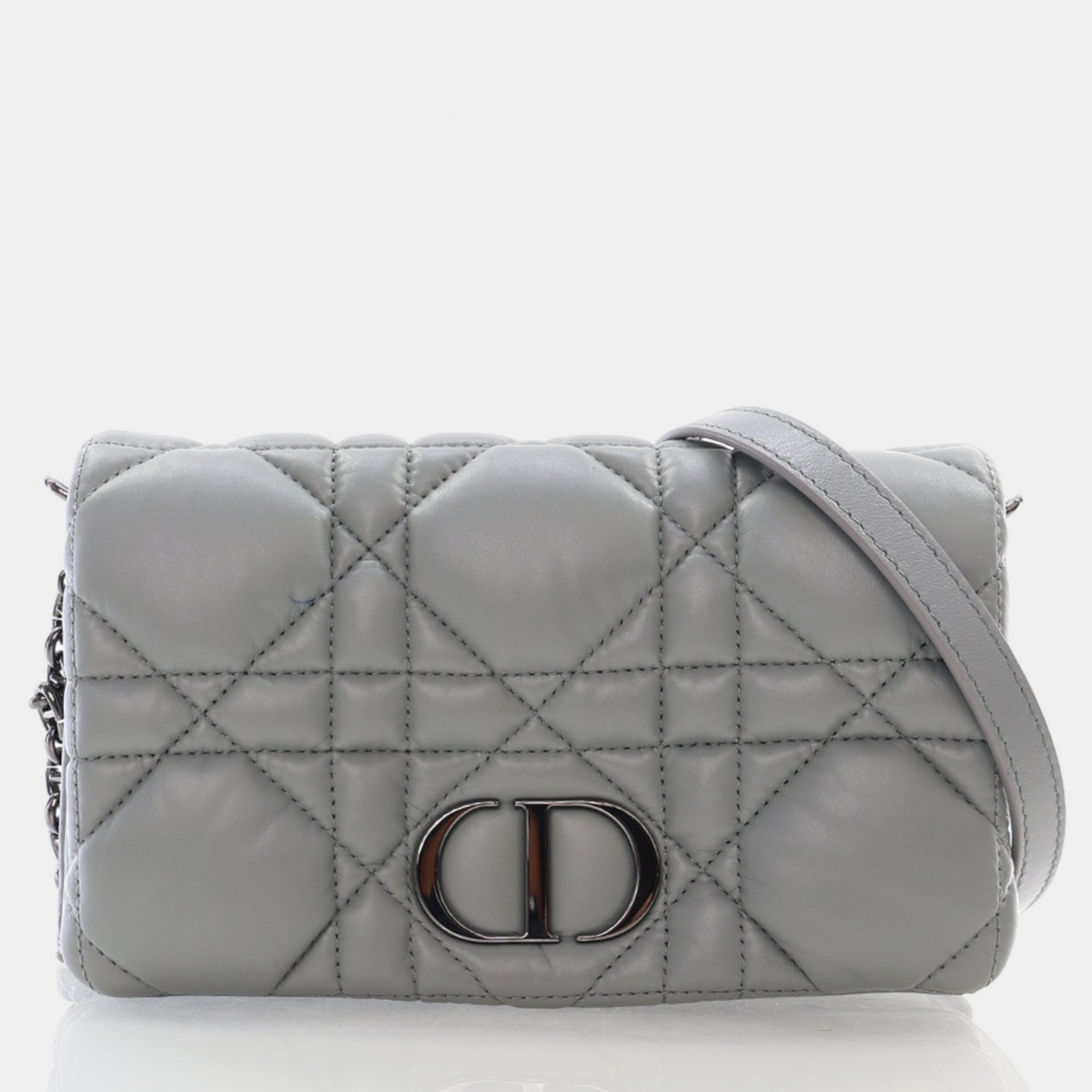 

Dior Mini Calfskin Microcannage Caro Bag, Grey
