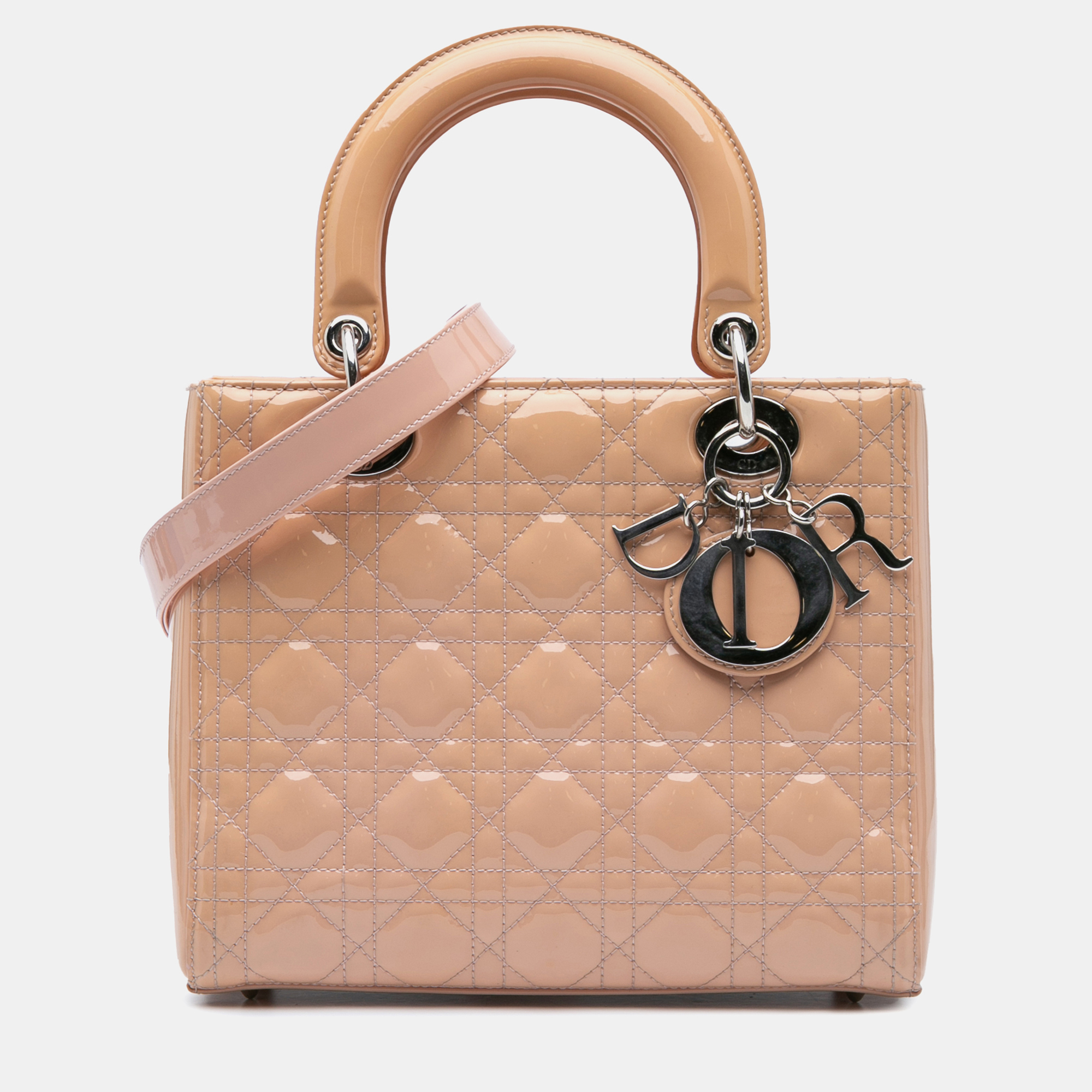 

Dior Brown Medium Patent Cannage Lady Dior