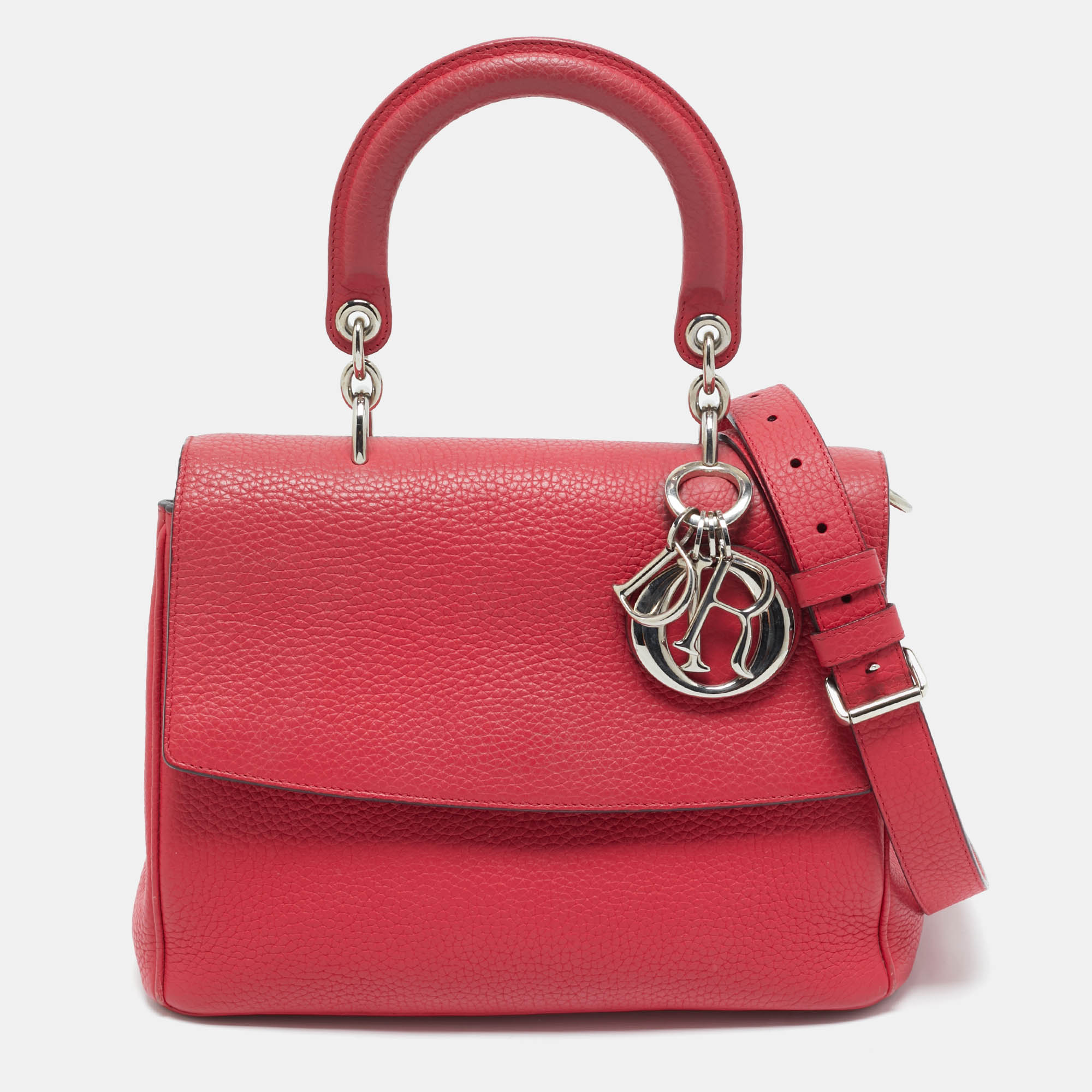 

Dior Red Leather Small Be Dior Flap Top Handle Bag