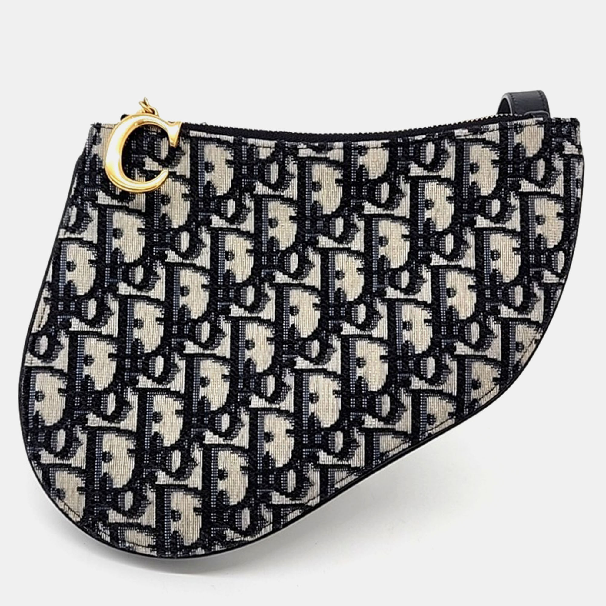 

Dior Beige/Blue Canvas Oblique Saddle Crossbody Bag