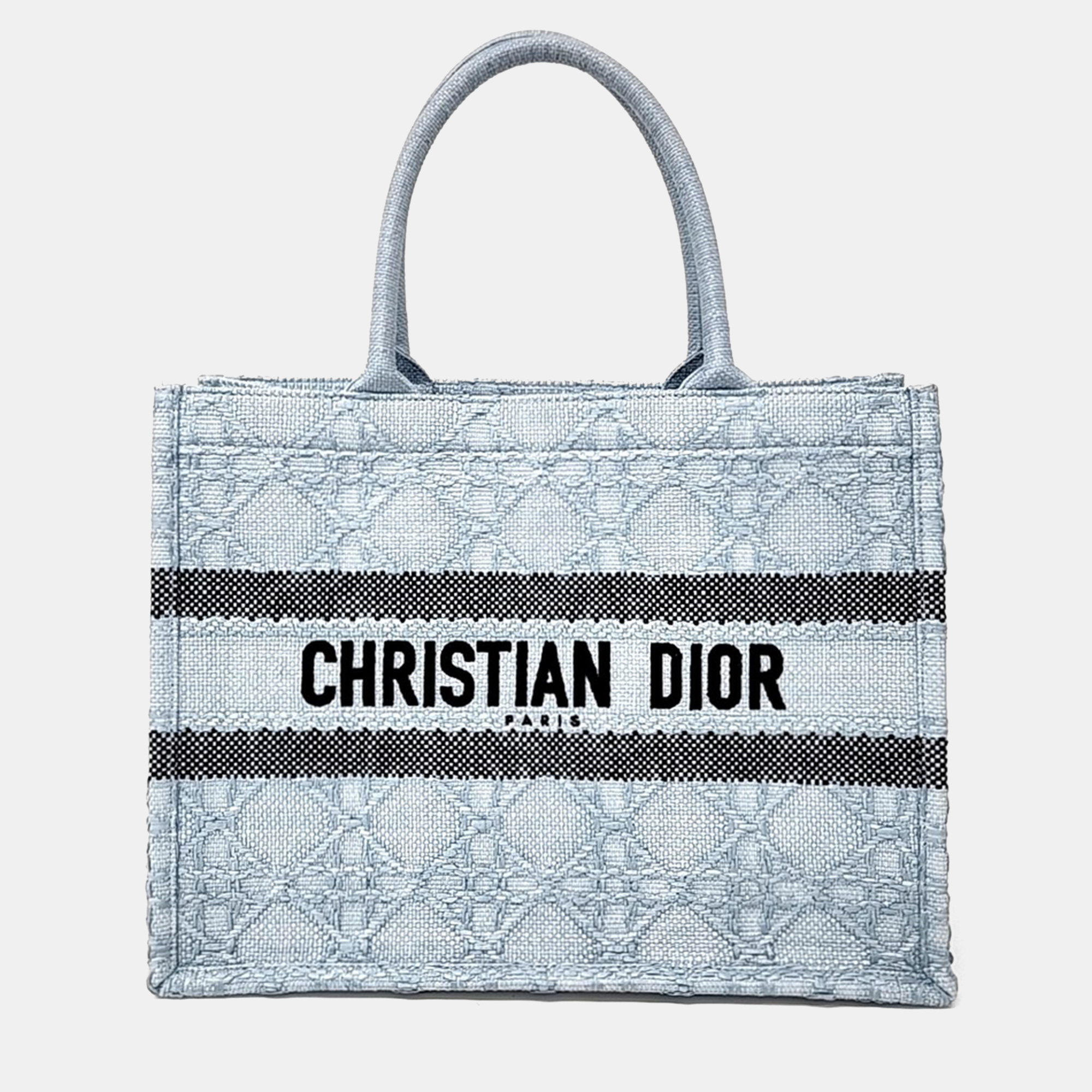 

Dior Blue Raffia Book Tote Bag