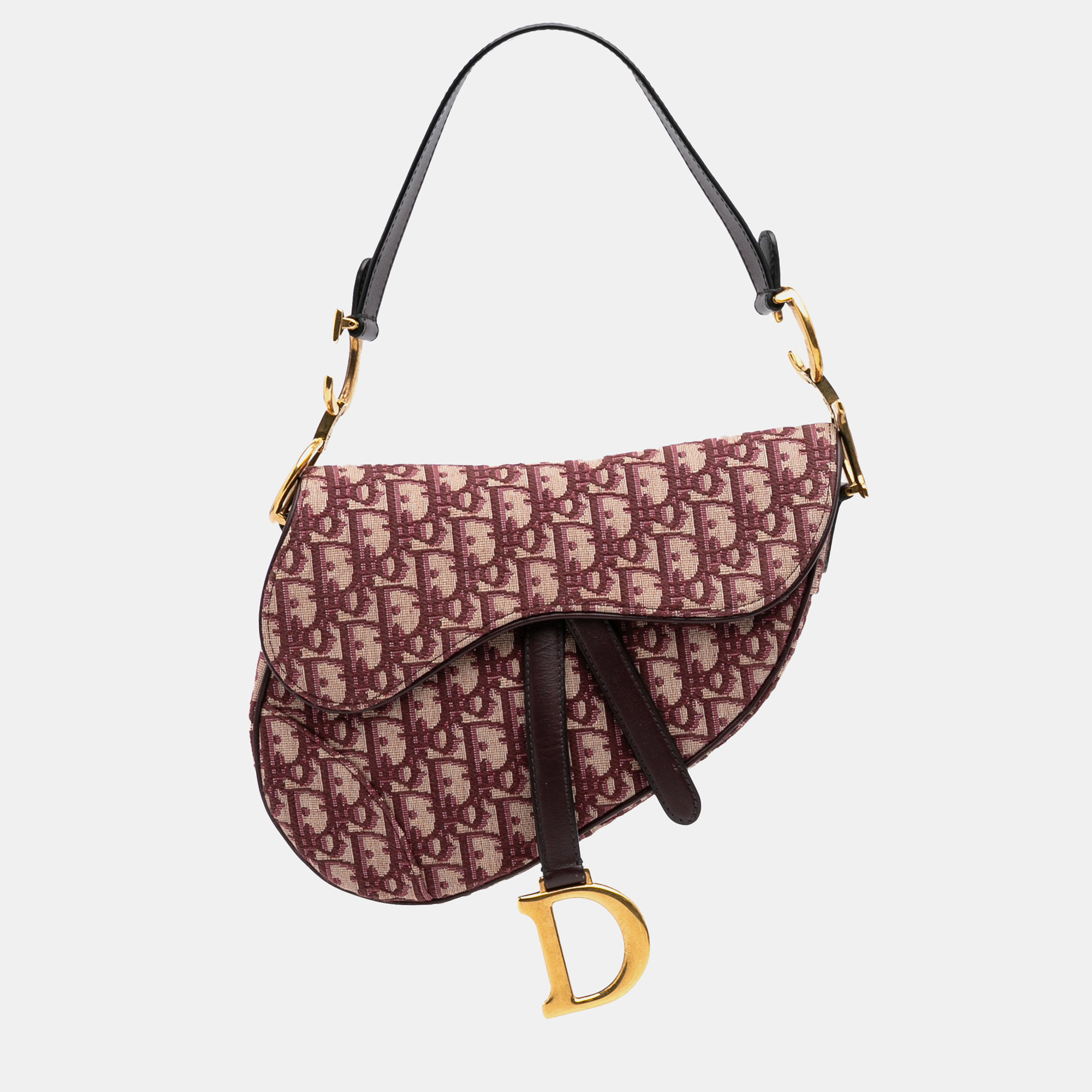 

Dior Burgundy Oblique Canvas Saddle Bag