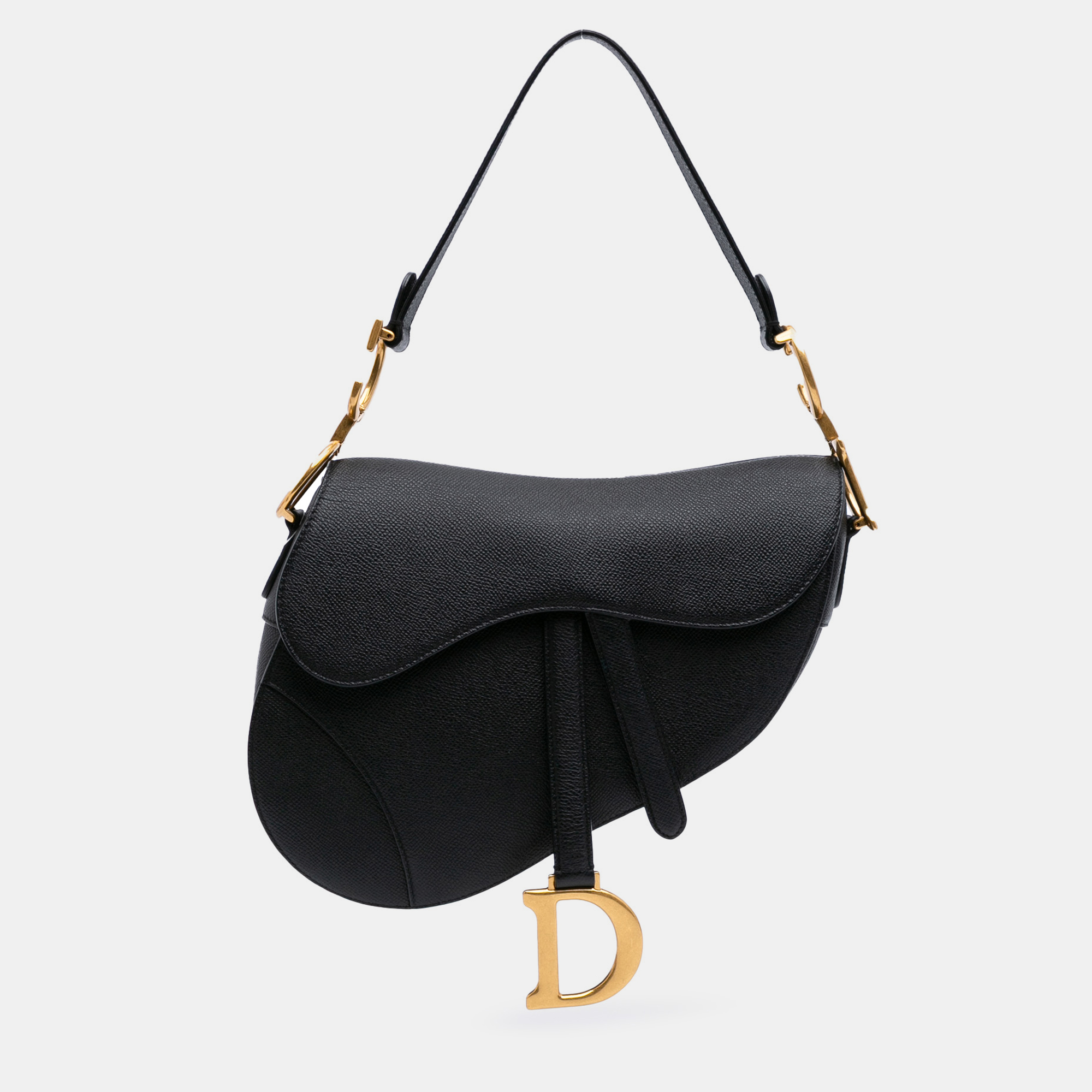 

Dior Black Grained Calfskin Saddle Bag