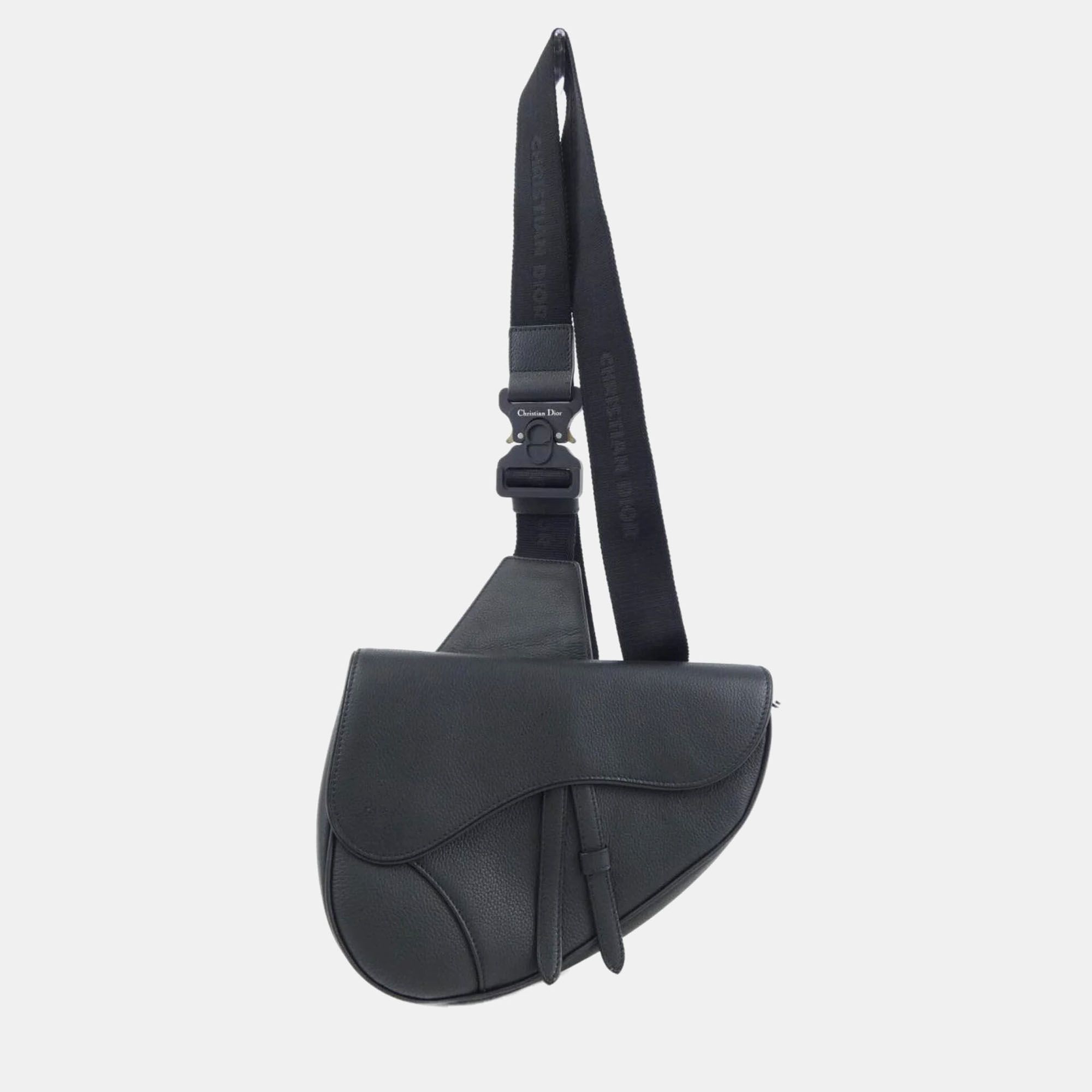 

Christian Dior Saddle Black Leather Handbag