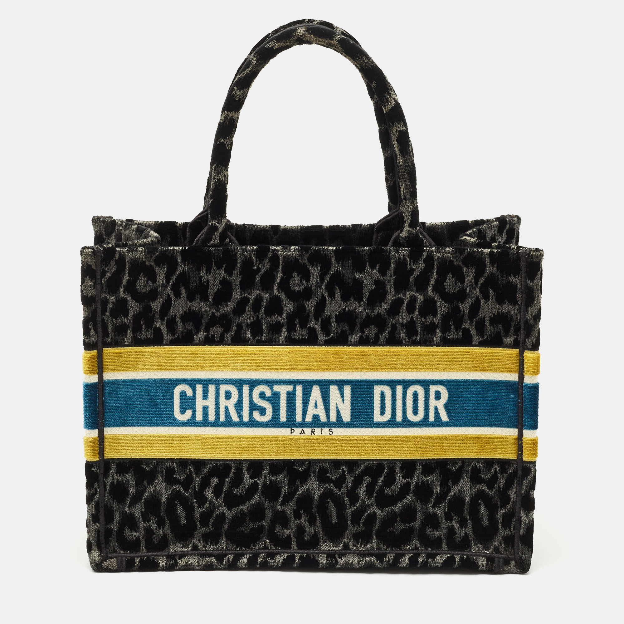 

Dior Multicolor Leopard Velvet and Canvas Medium Book Tote