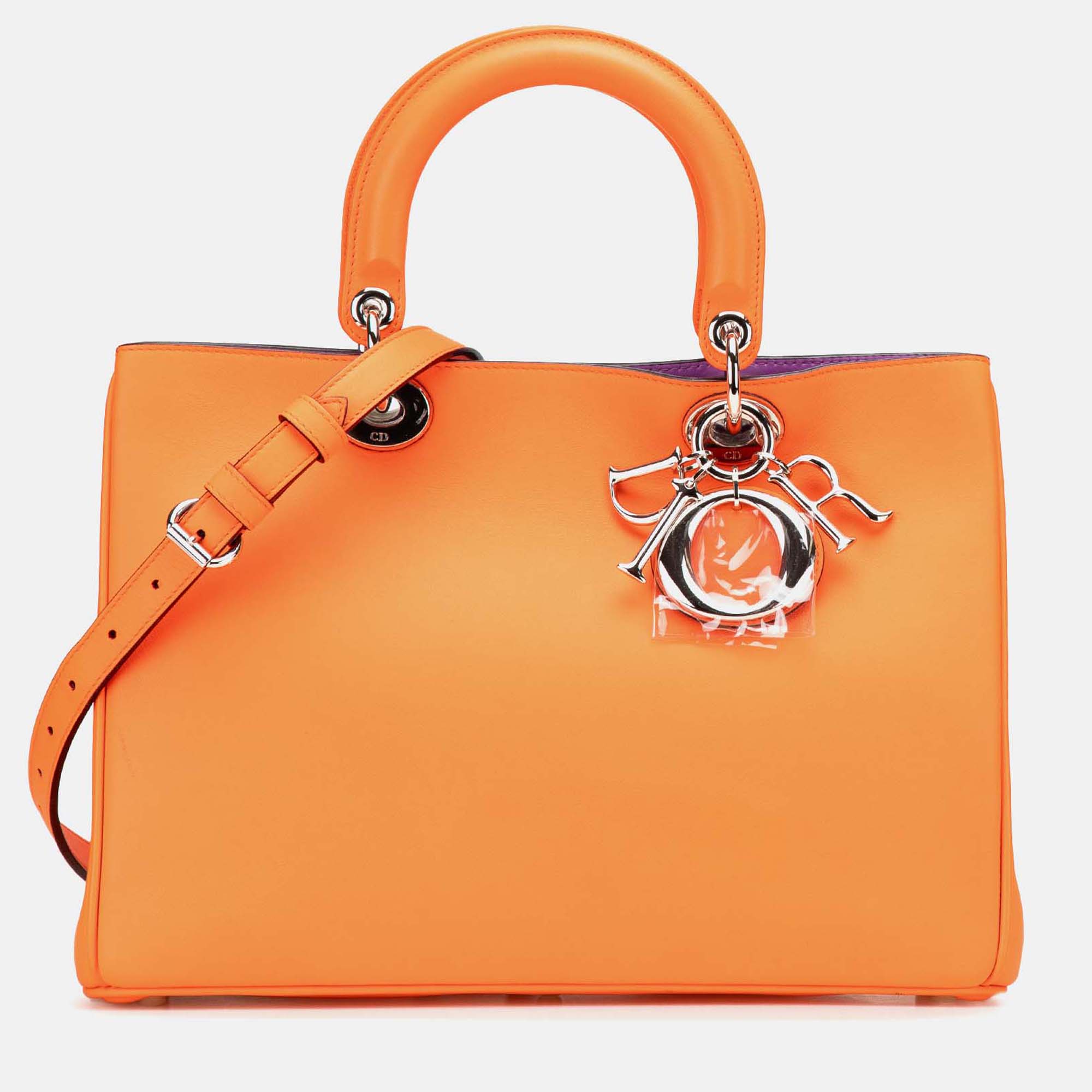 

Dior Orange Medium Smooth Calfskin Diorissimo Satchel