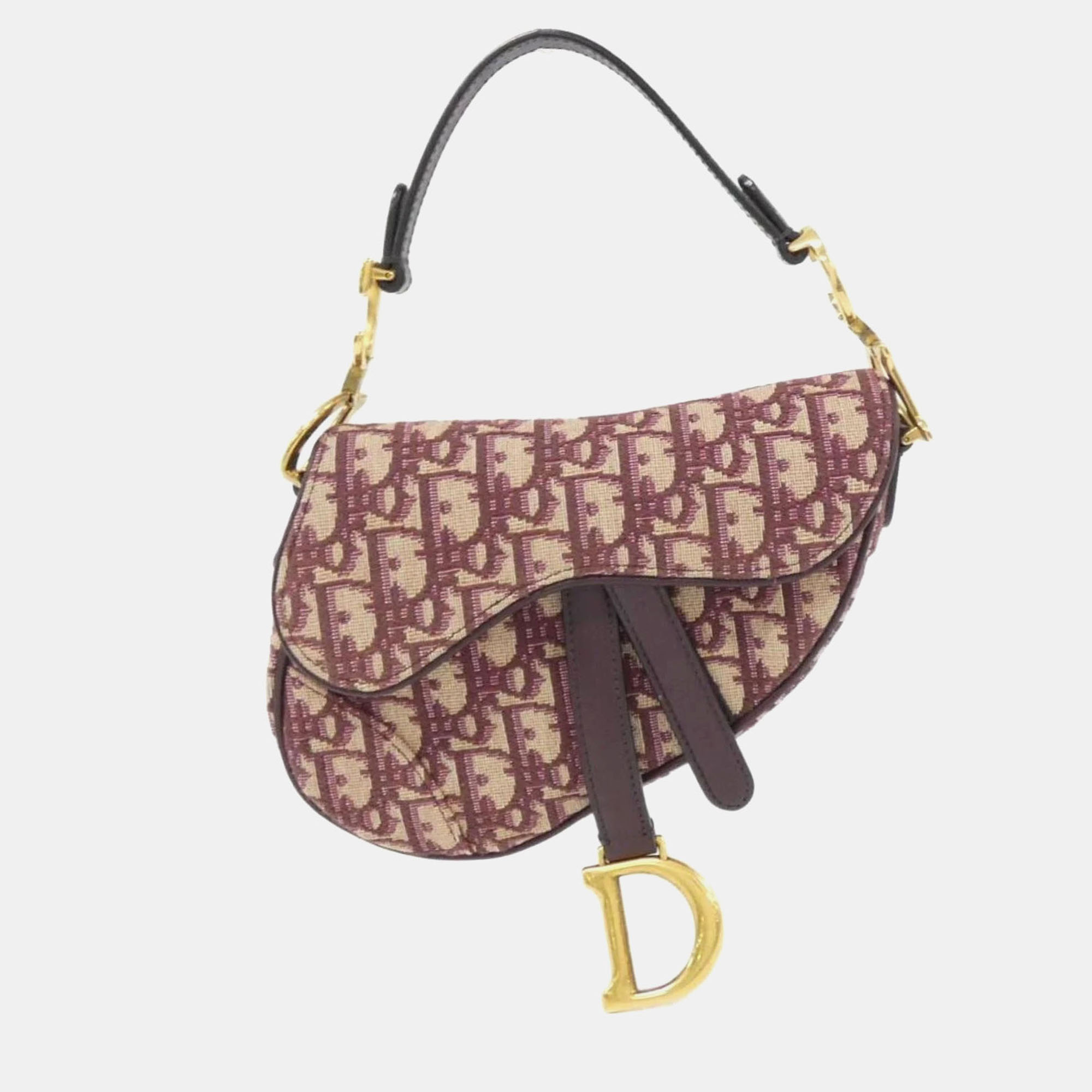 

Christian Dior Saddle Dior Oblique Handbag, Burgundy