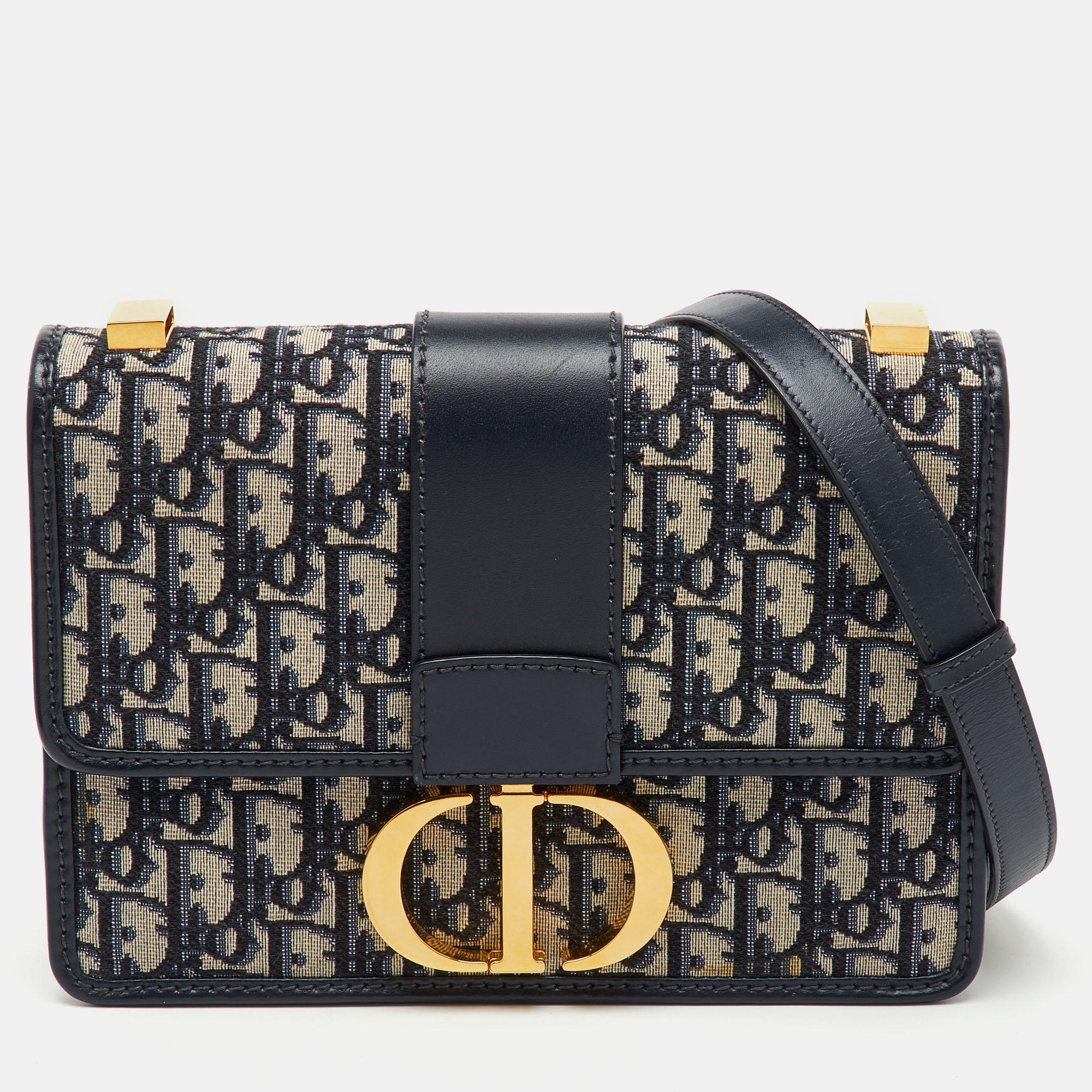 

Dior Navy Blue Oblique Canvas and Leather 30 Montaigne Shoulder Bag