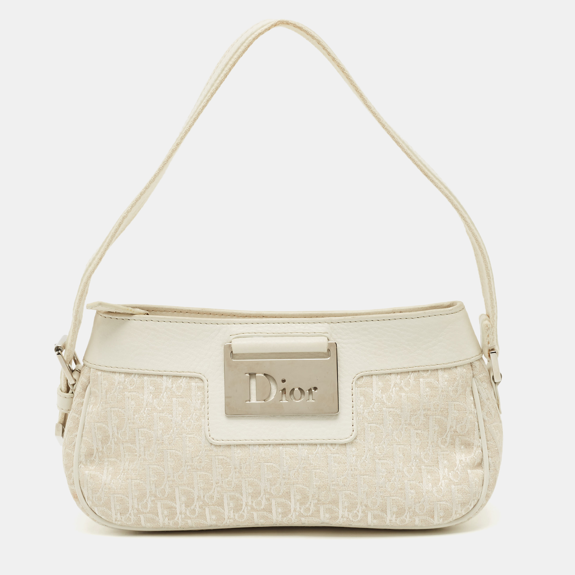 

Dior Off White Oblique Canvas and Leather Street Chic Bag