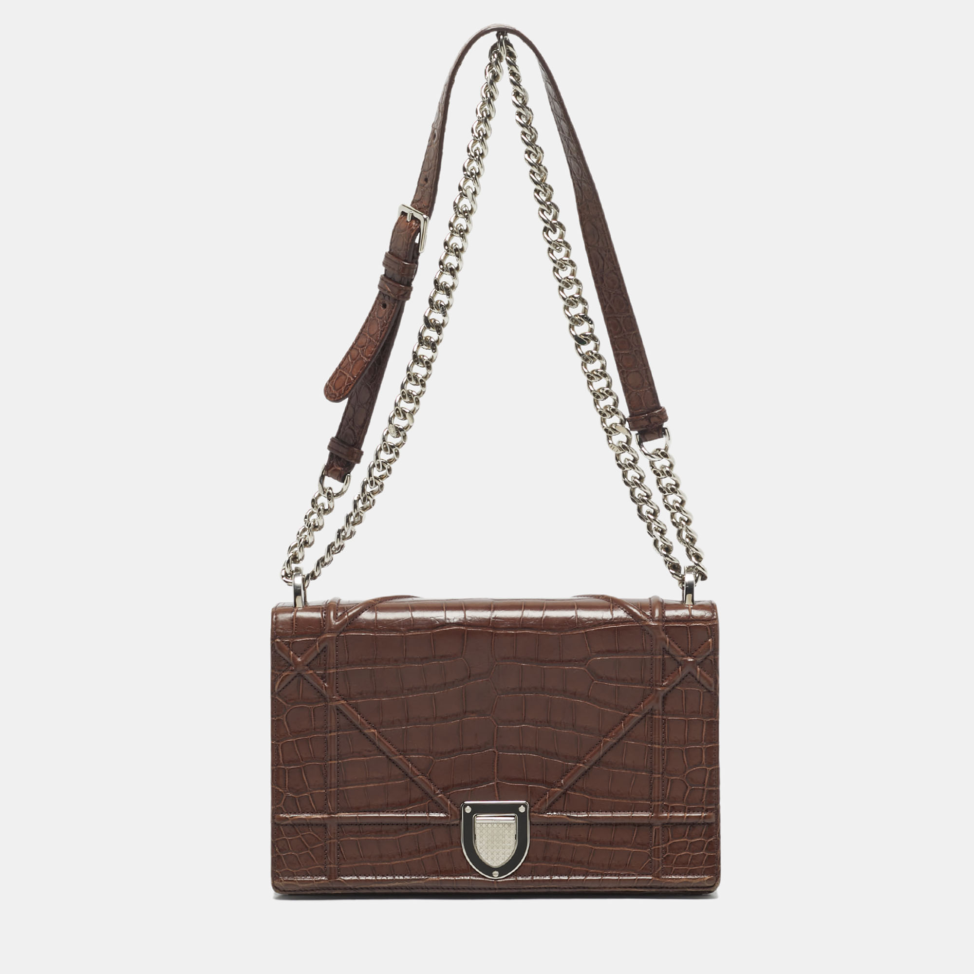 

Dior Brown Crocodile  Diorama Shoulder Bag