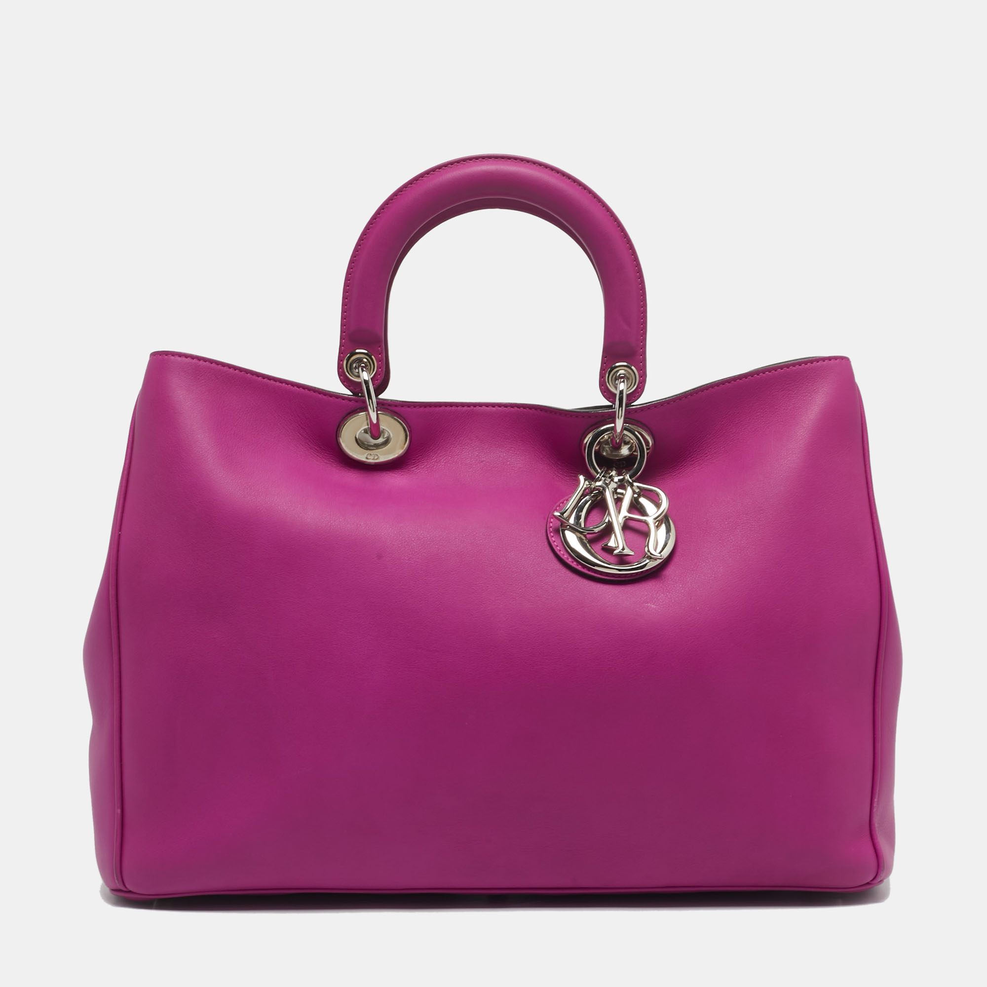 

Dior Magenta Leather  Diorissimo Shopper Tote, Pink