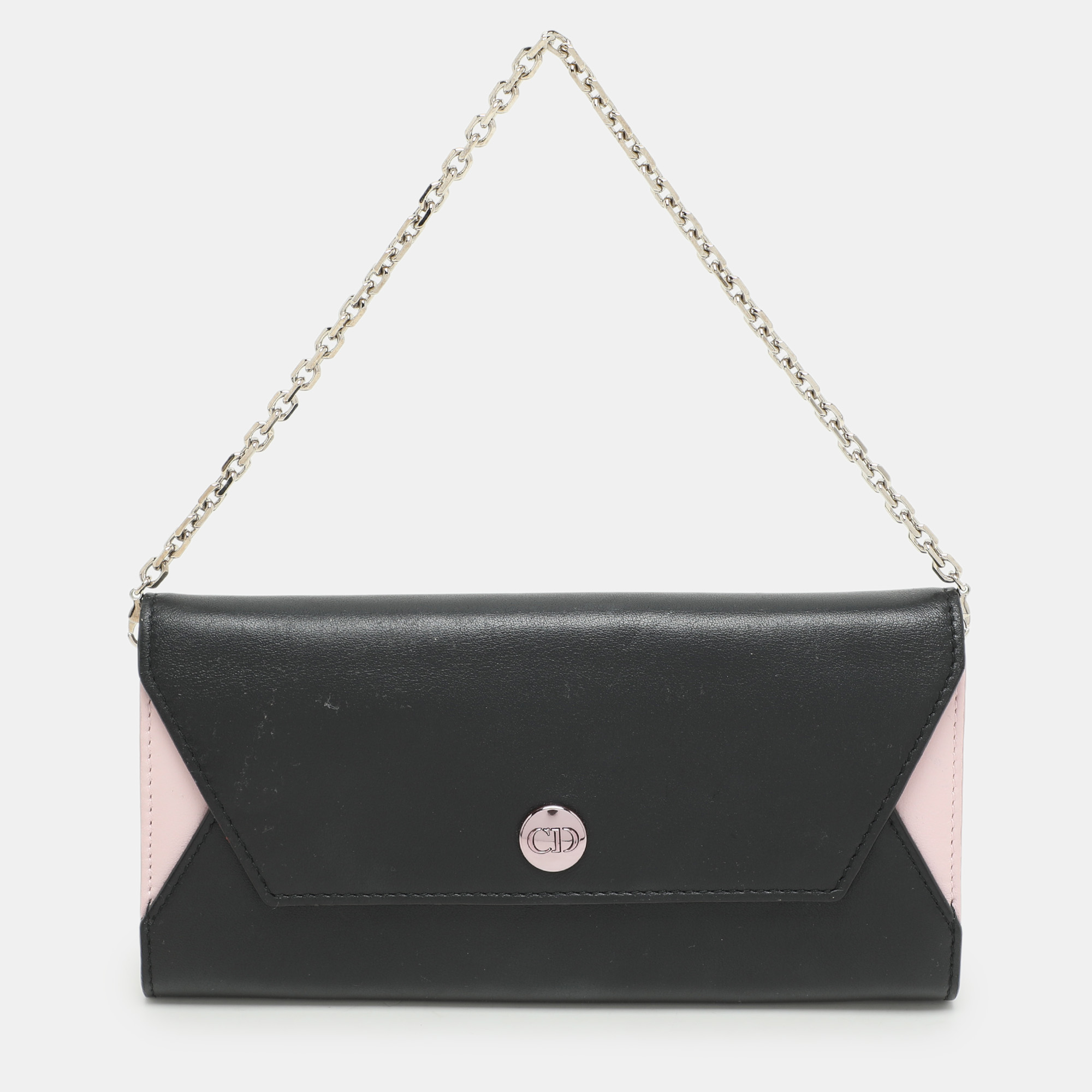 

Dior Black/Pink Leather Addict Rendez-Vous Clutch Bag