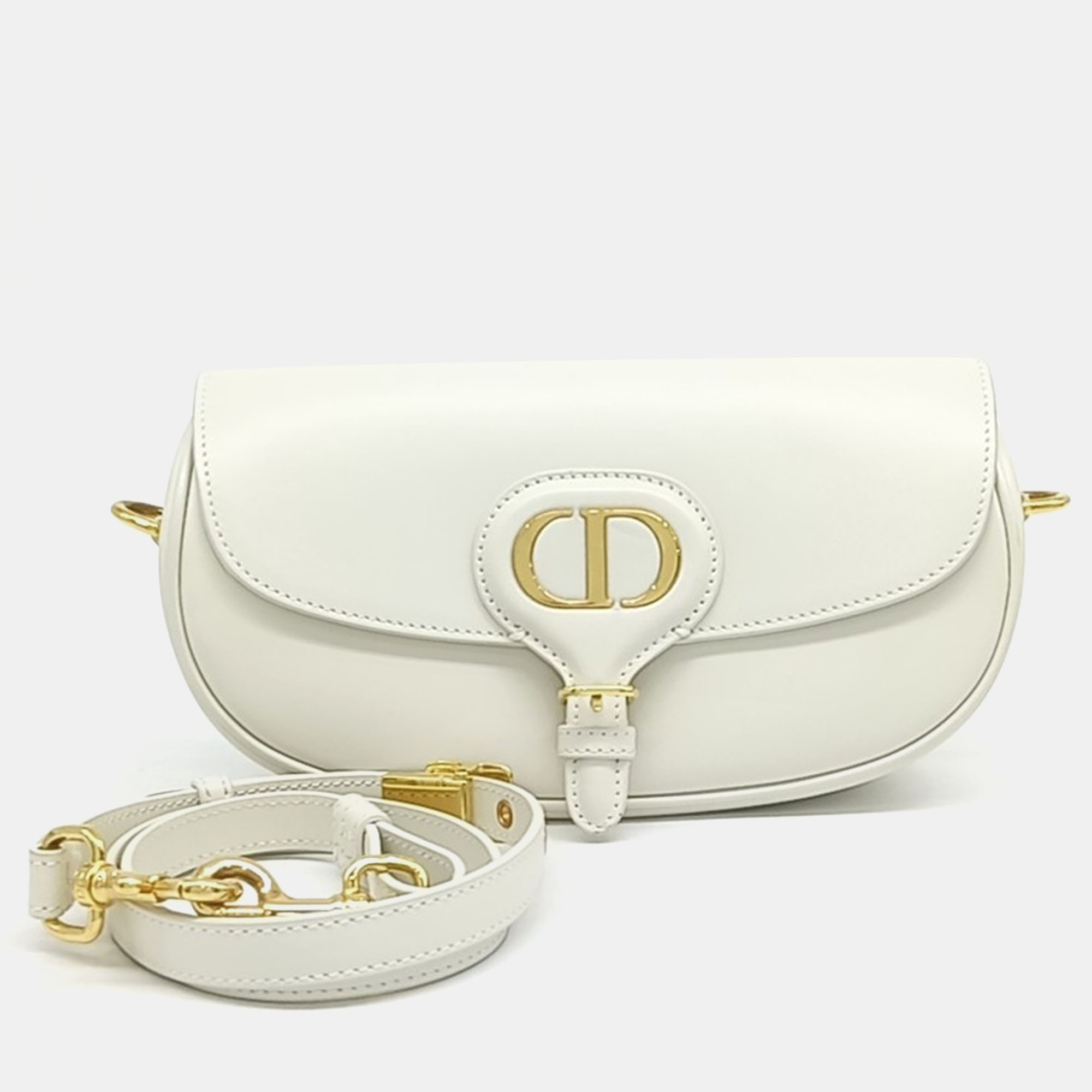 

Dior White Leather Barbie East West Bag