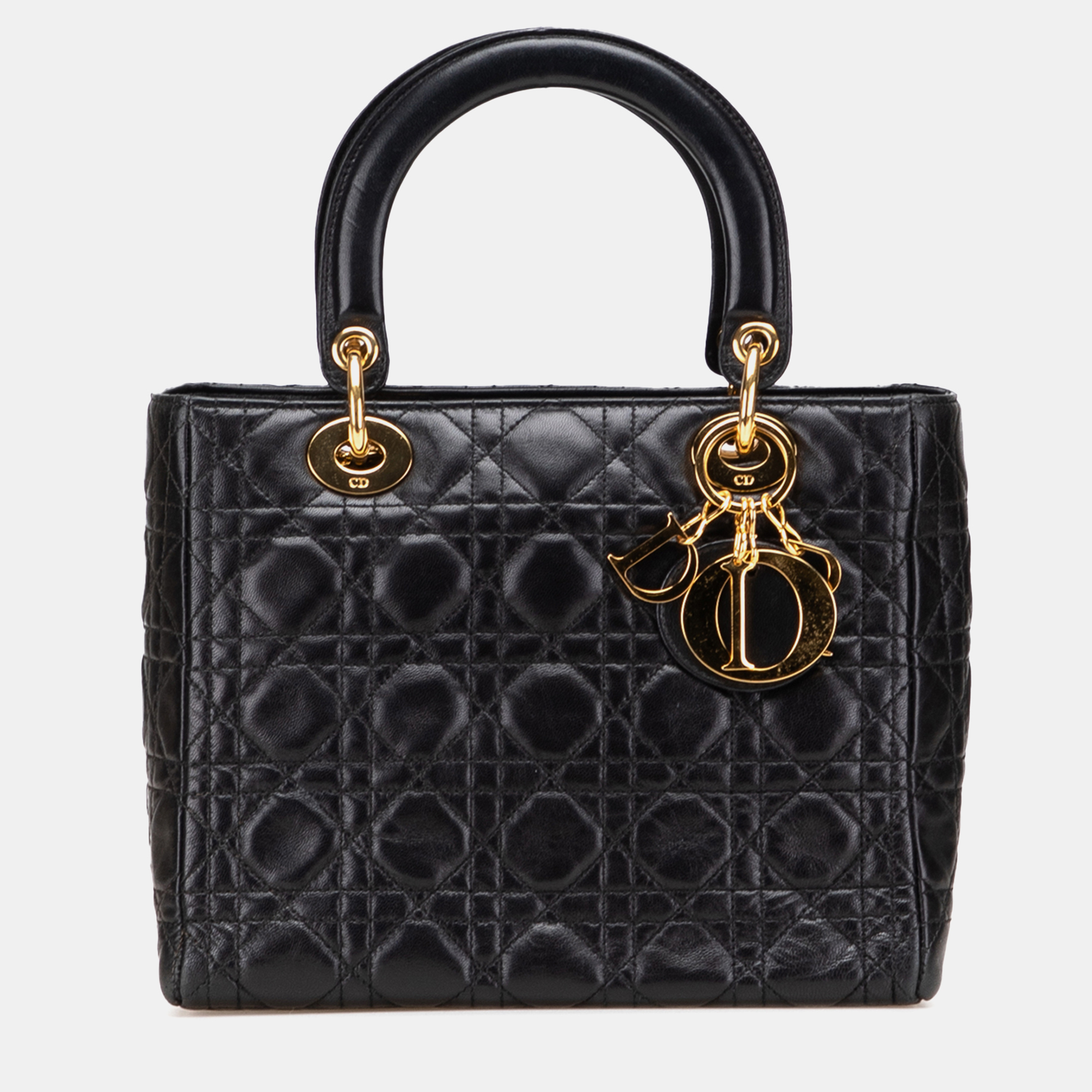 

Dior Black Medium Lambskin Cannage Lady Dior