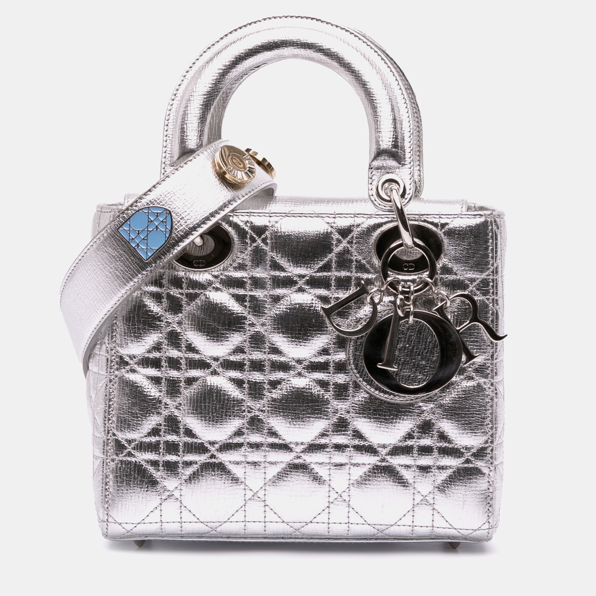 

Dior Silver Small Metallic Grained Calfskin Cannage My ABCDior Lady Dior
