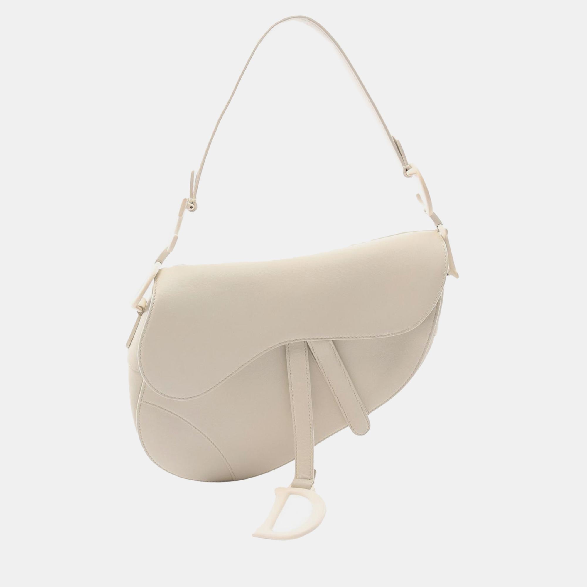 

Dior White Ultra Matte Calfskin Saddle Bag
