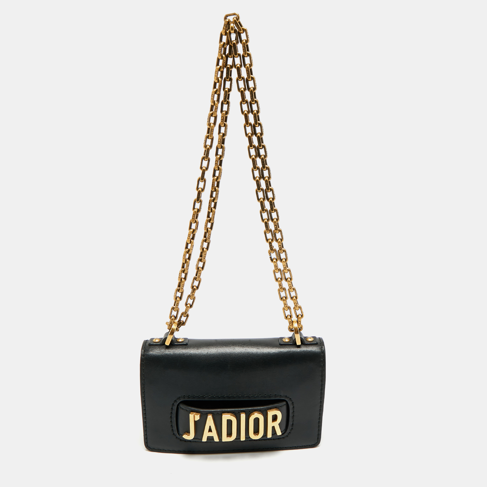

Dior Black Leather Mini J'Adior Chain Flap Bag