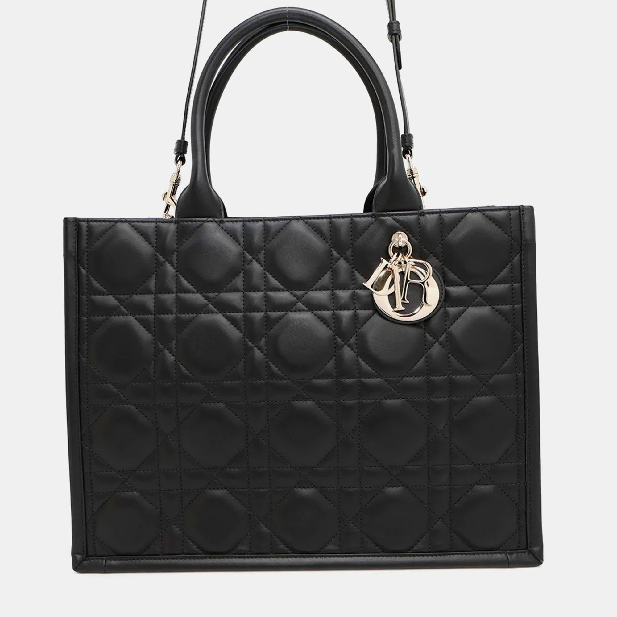

Dior Book Tote Medium Black Leather Tote Bag