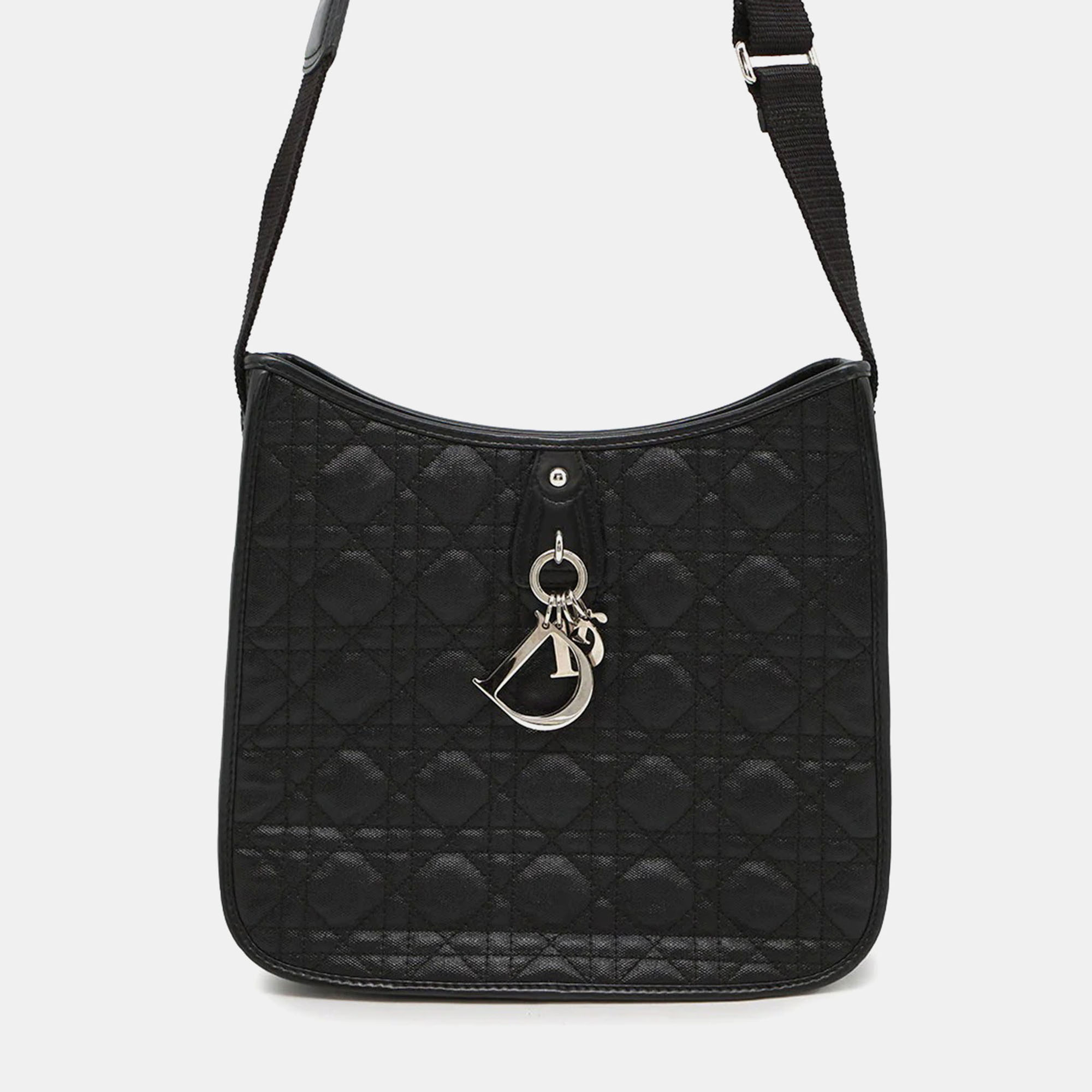 

Dior Cannage Messenger Blackm1022Ppcd Coating Canvas, Black