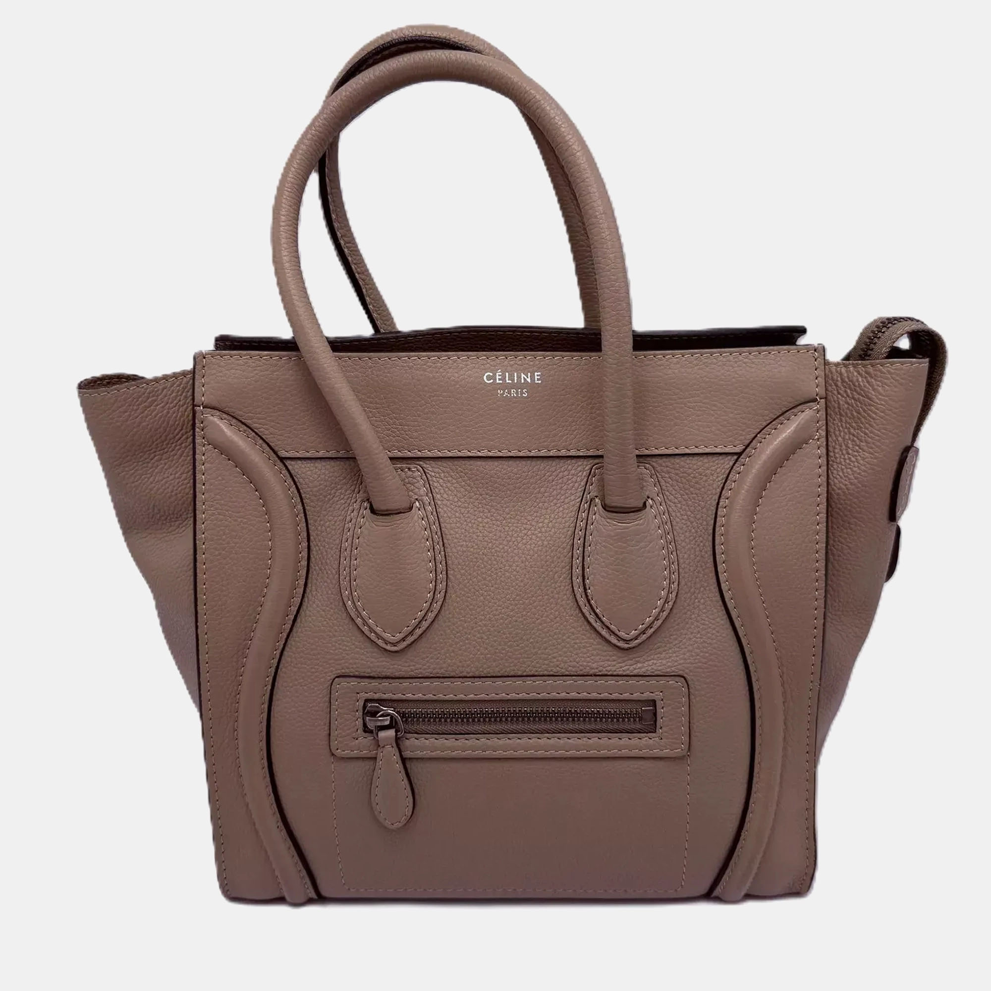 

Celine Beige Leather Micro Luggage Tote Bag