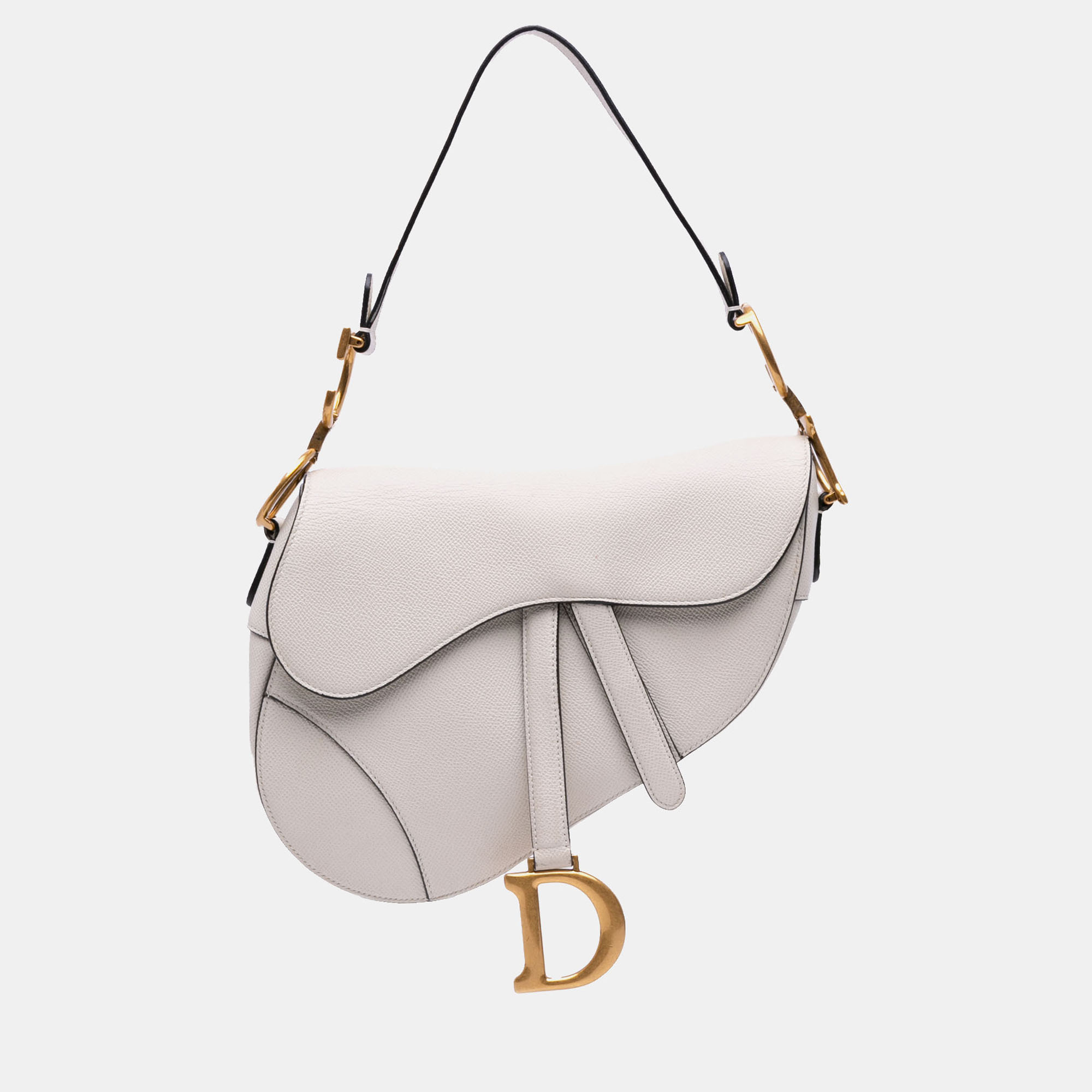 

Dior White Grained Calfskin Saddle Bag