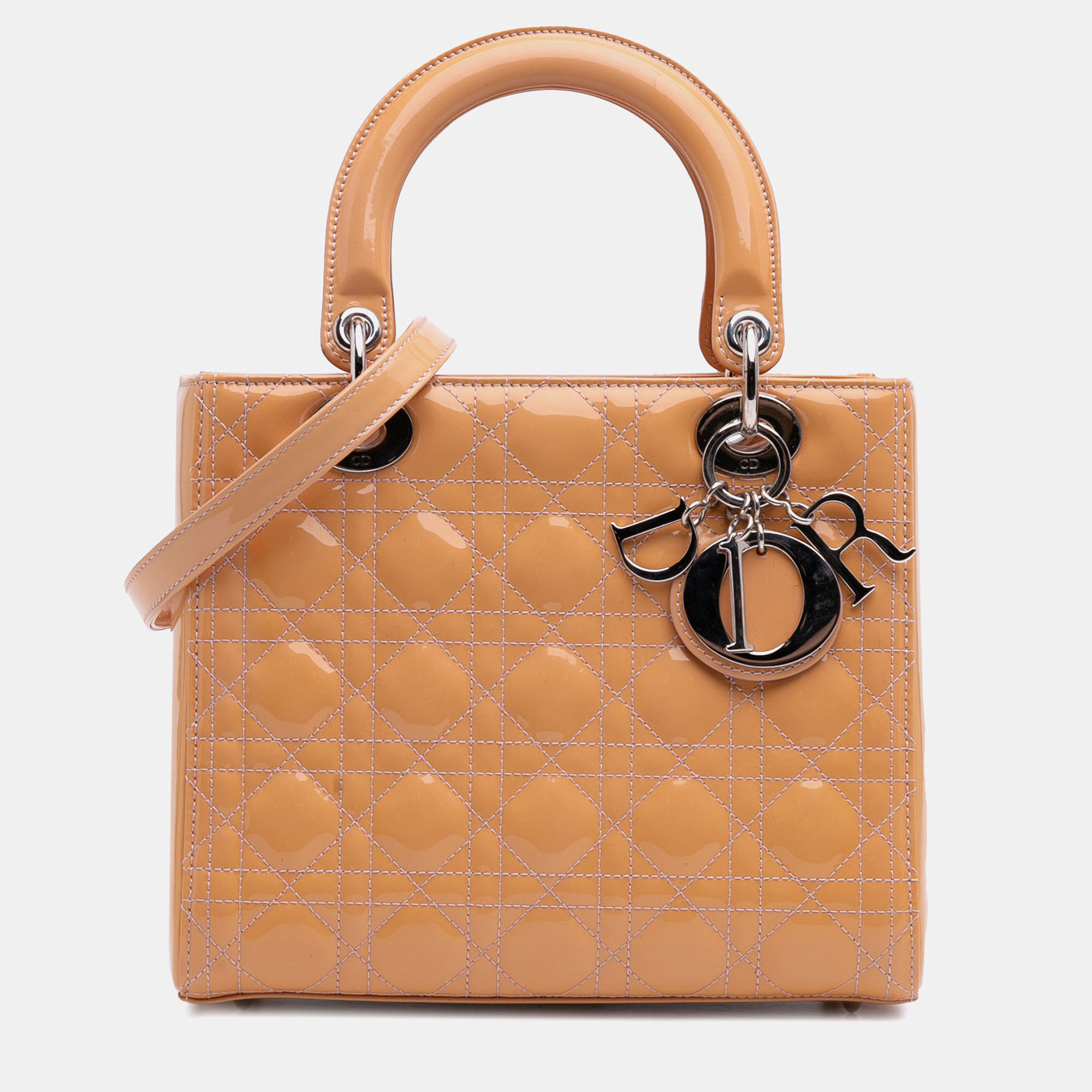 

Dior Brown Medium Patent Cannage Lady Dior
