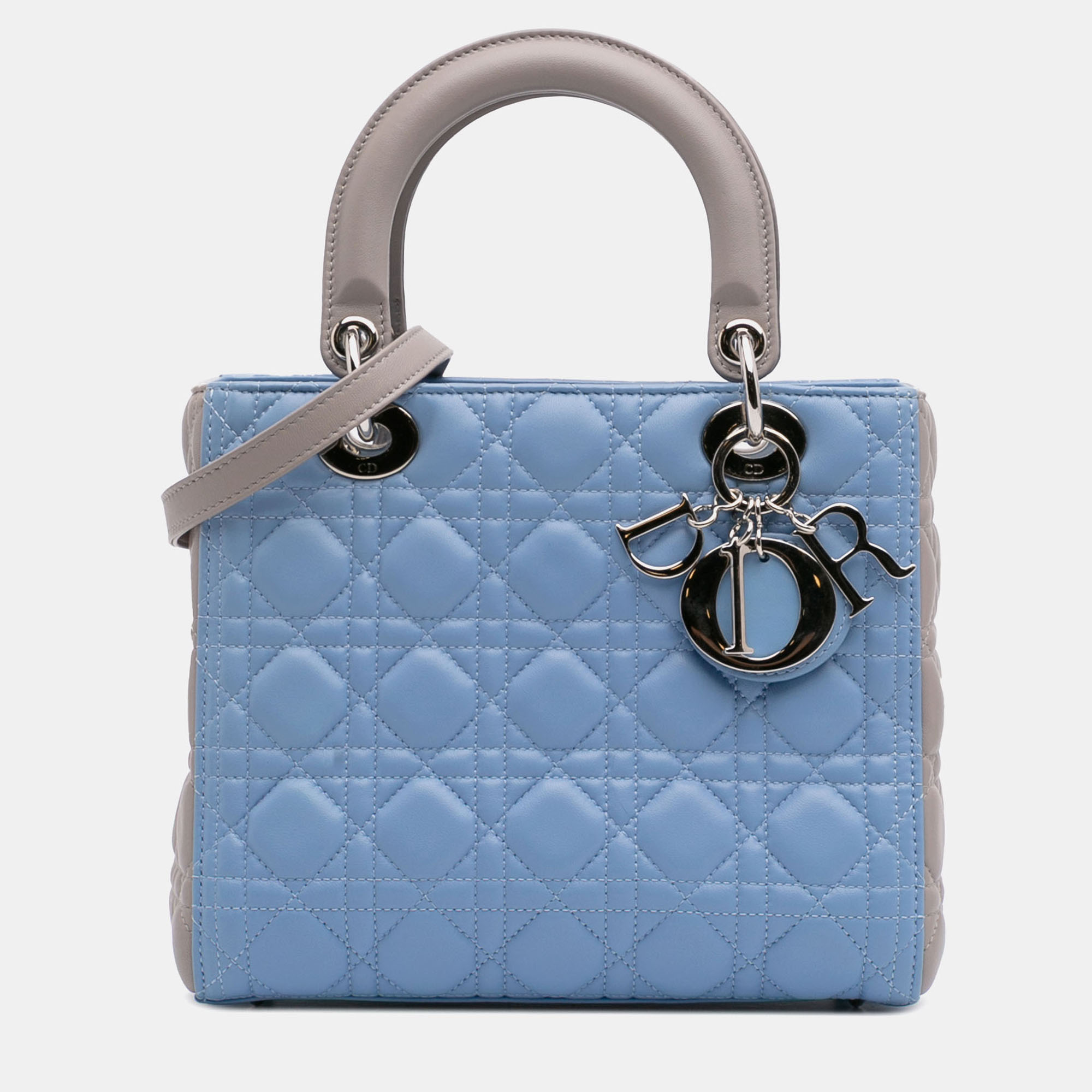

Dior Multicolor Medium Bicolor Lambskin Cannage Lady Dior, Blue
