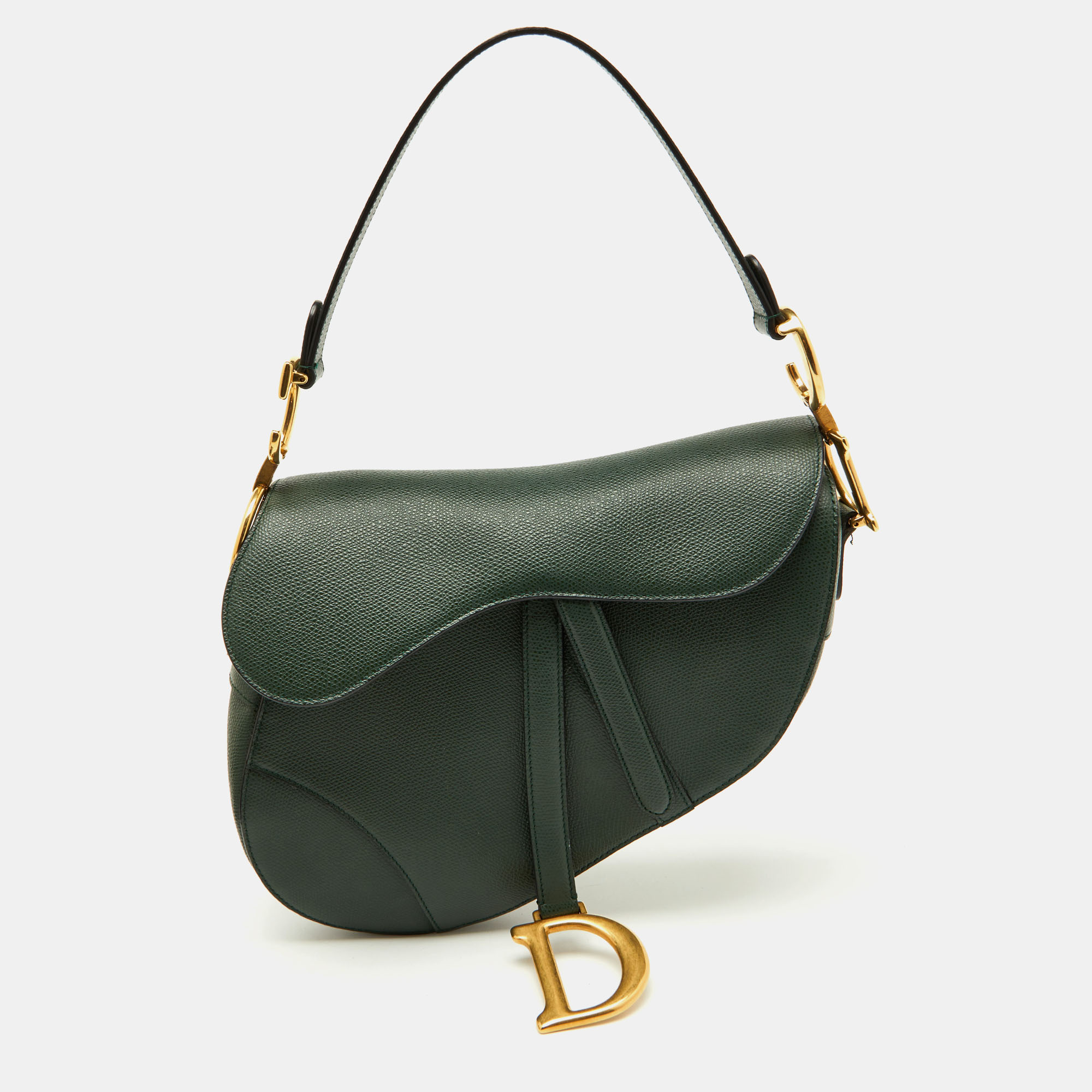 

Dior Green Leather Saddle Bag