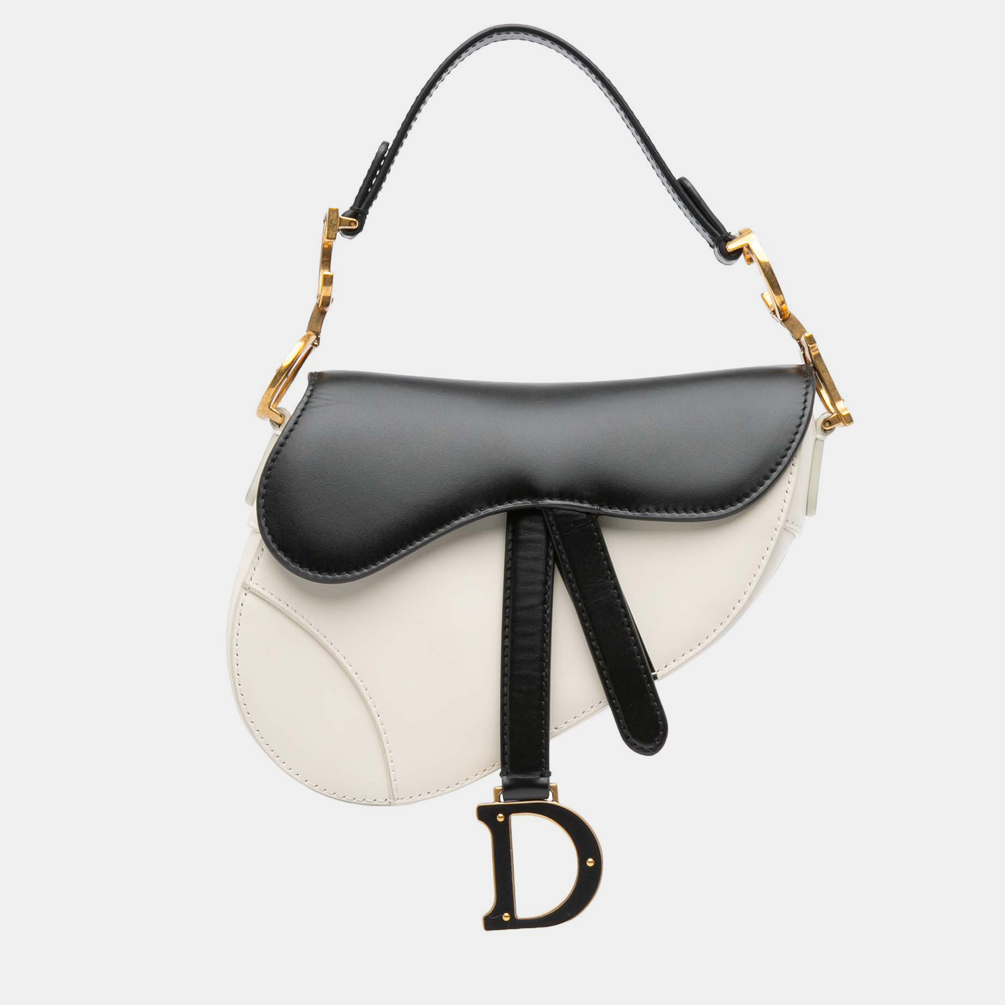

Dior Black/White Mini Calfskin Saddle Bag