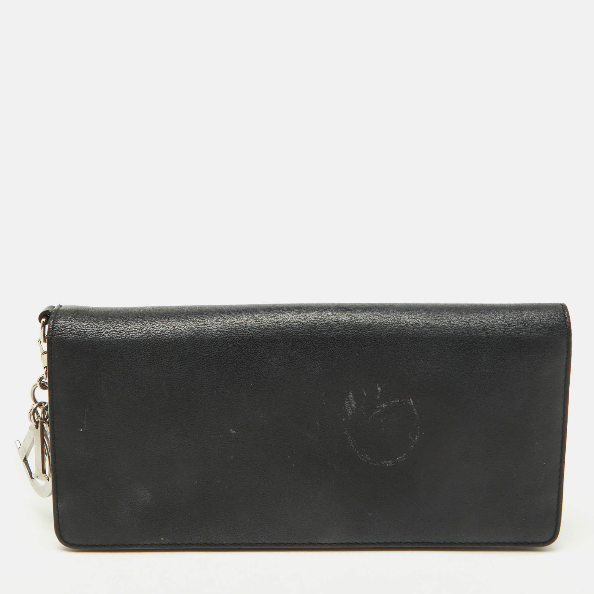 

Dior Black Leather Diorissimo Long Wallet