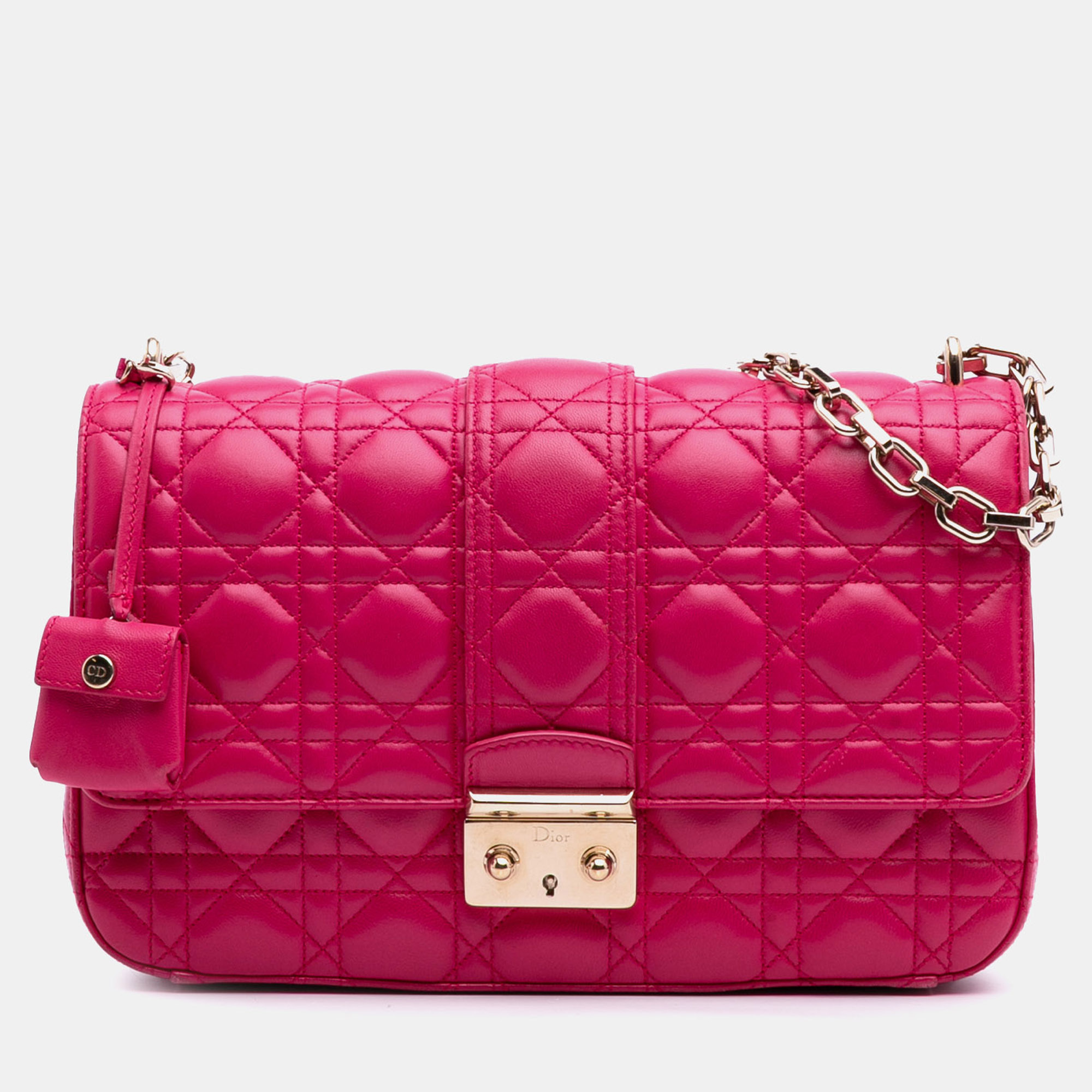 

Dior Pink Medium Lambskin Cannage Miss Dior Flap