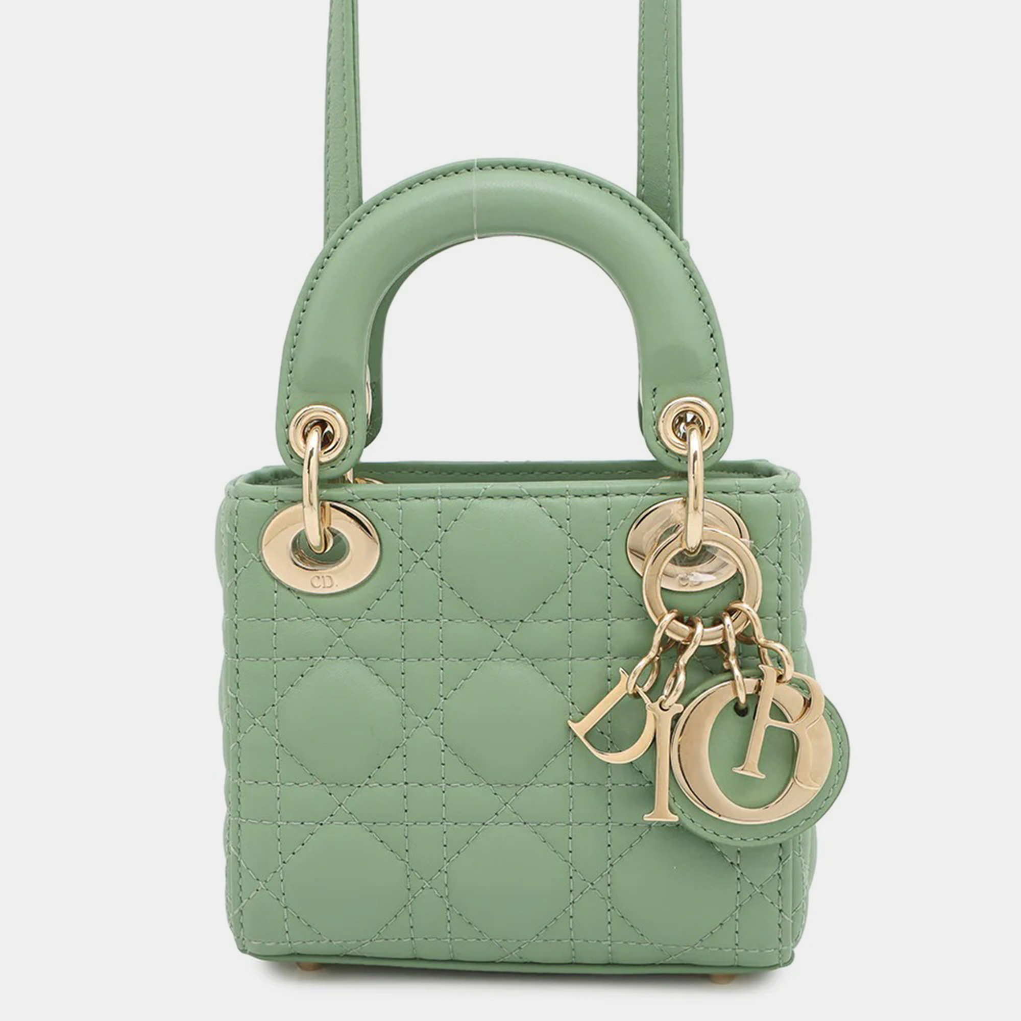 

Dior Lady Dior Canage Green Lambskin Size Micro