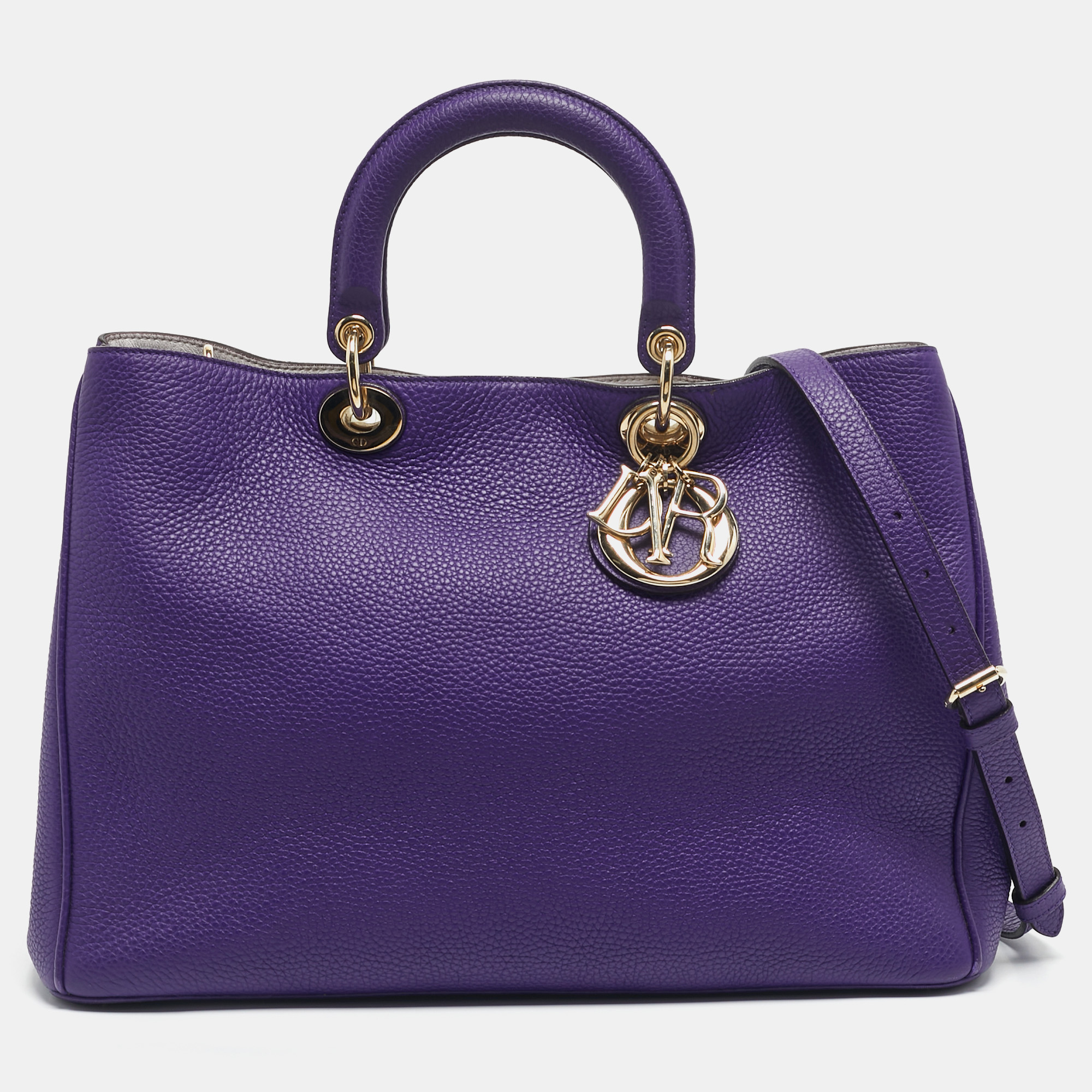 

Dior Purple Leather  Diorissimo Shopper Tote