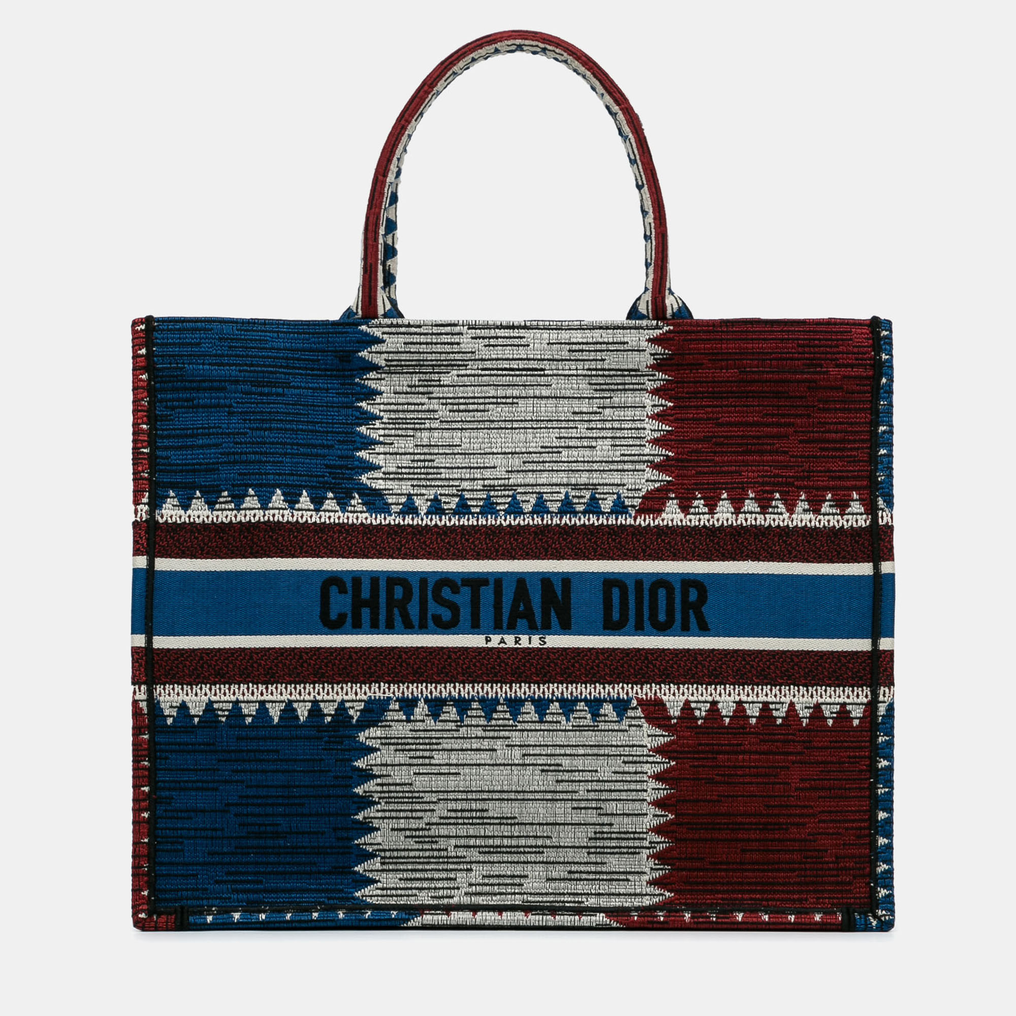 Pre-owned Dior Multicolor Large French Flag Book Tote