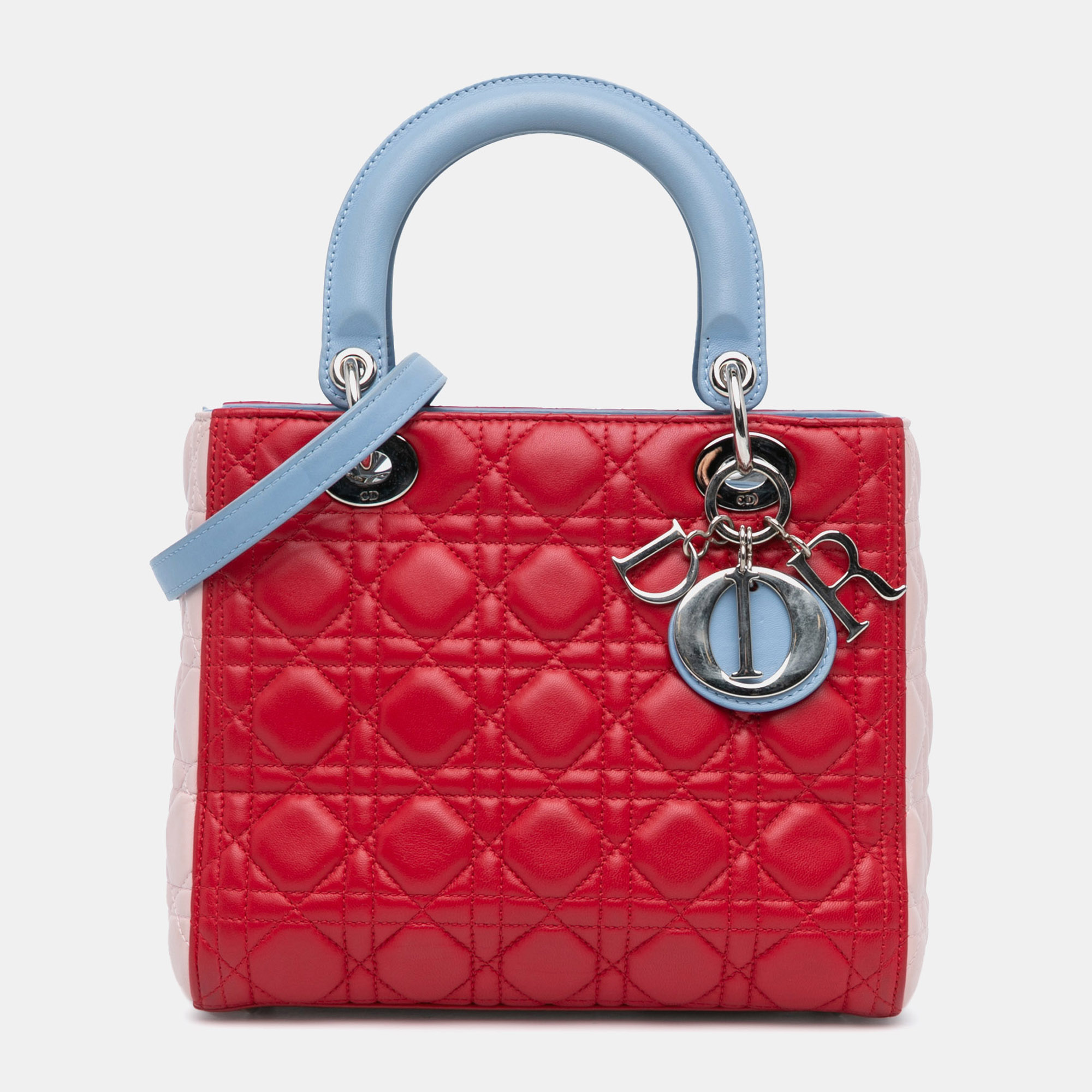 

Dior Medium Tricolor Lambskin Cannage Lady Dior, Multicolor